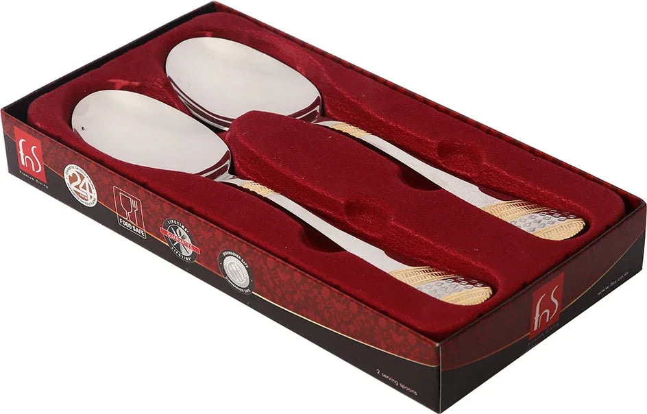 Fns Imperio Steel Serving Spoon Set 2 Pc in Multi Colour - HomeTown