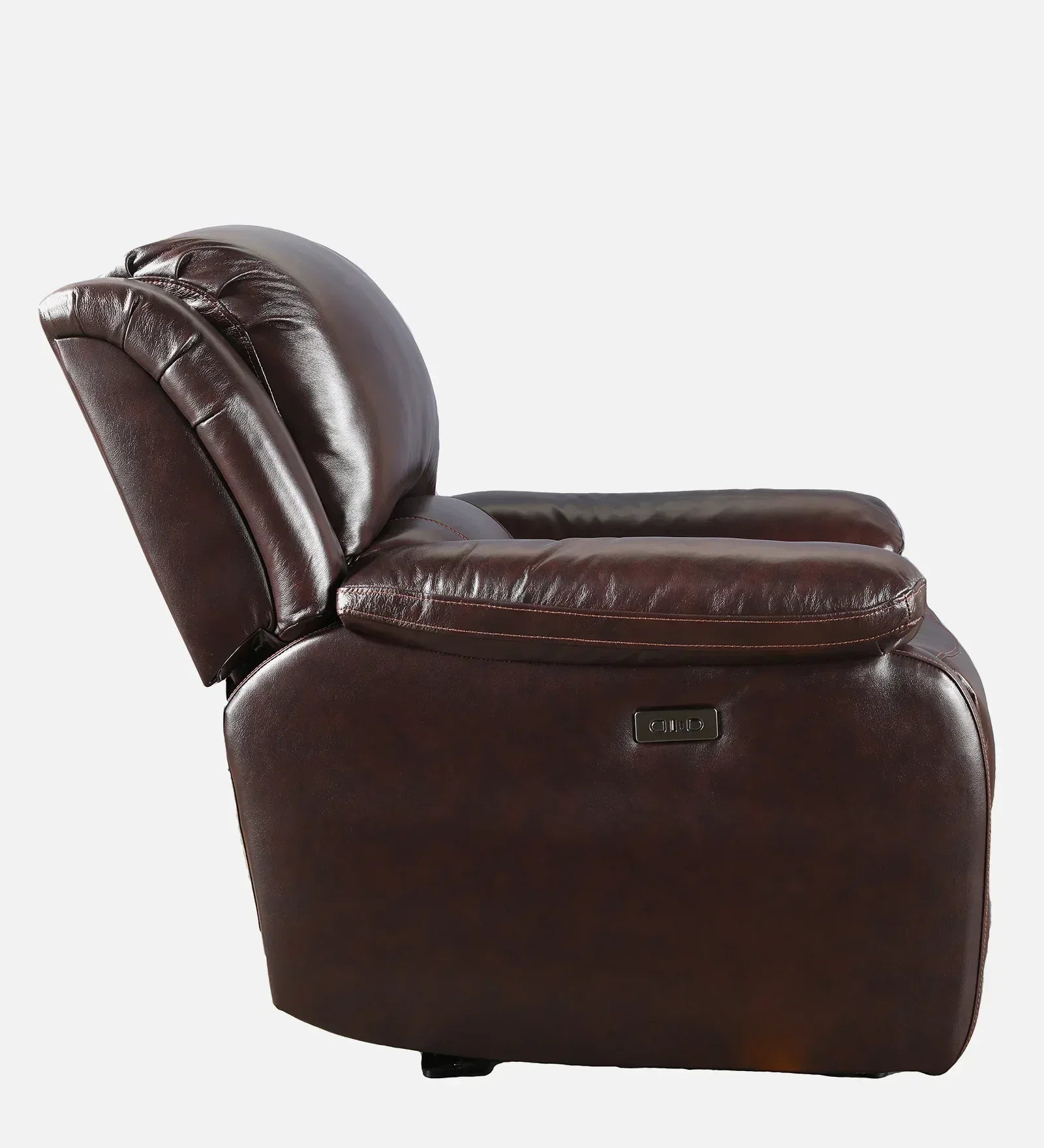 Rhine Half Leather Electric Recliner In Brown Colour - HomeTown