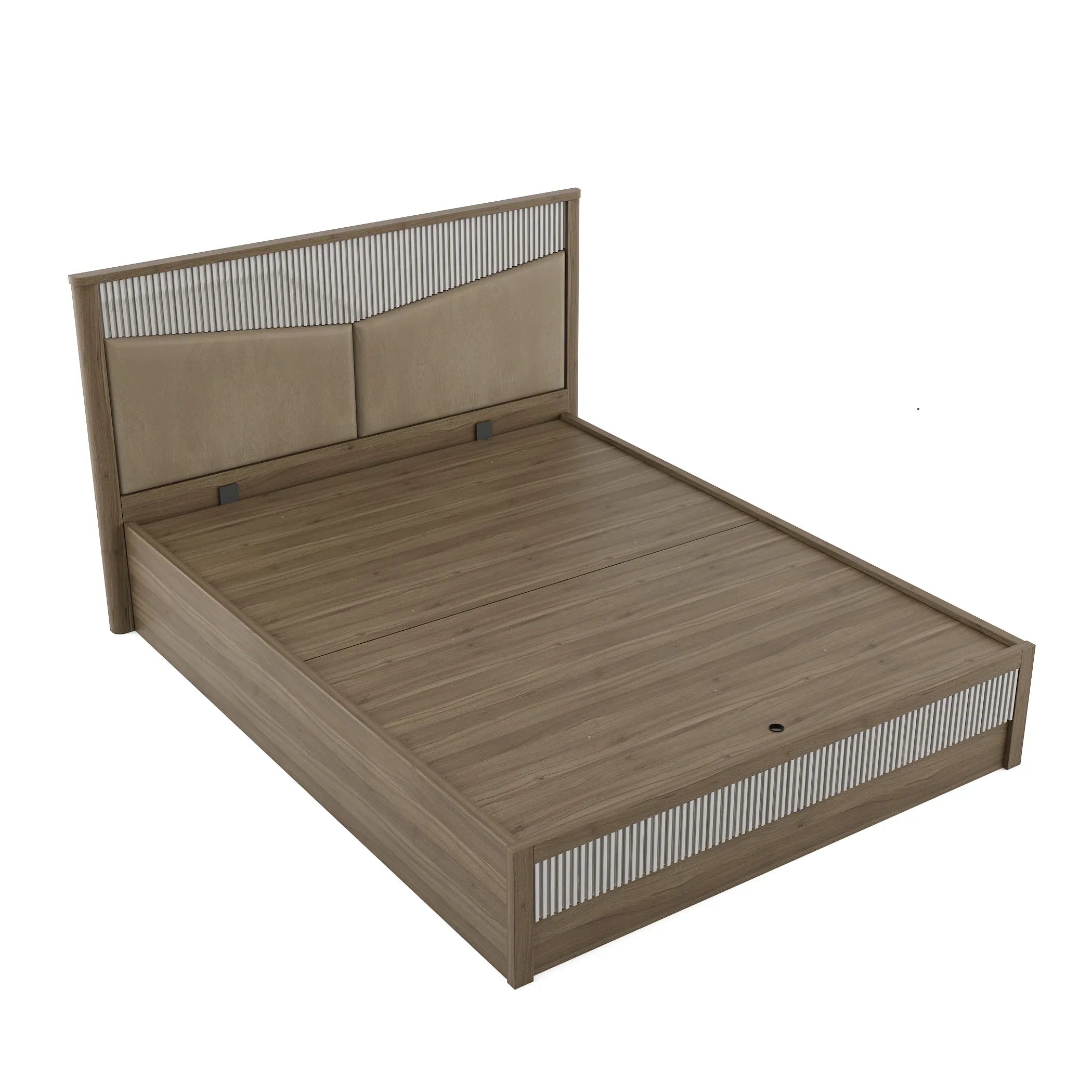 Cascade Queen Bed With Hydraulic storage in Lyon walnut Colour - HomeTown