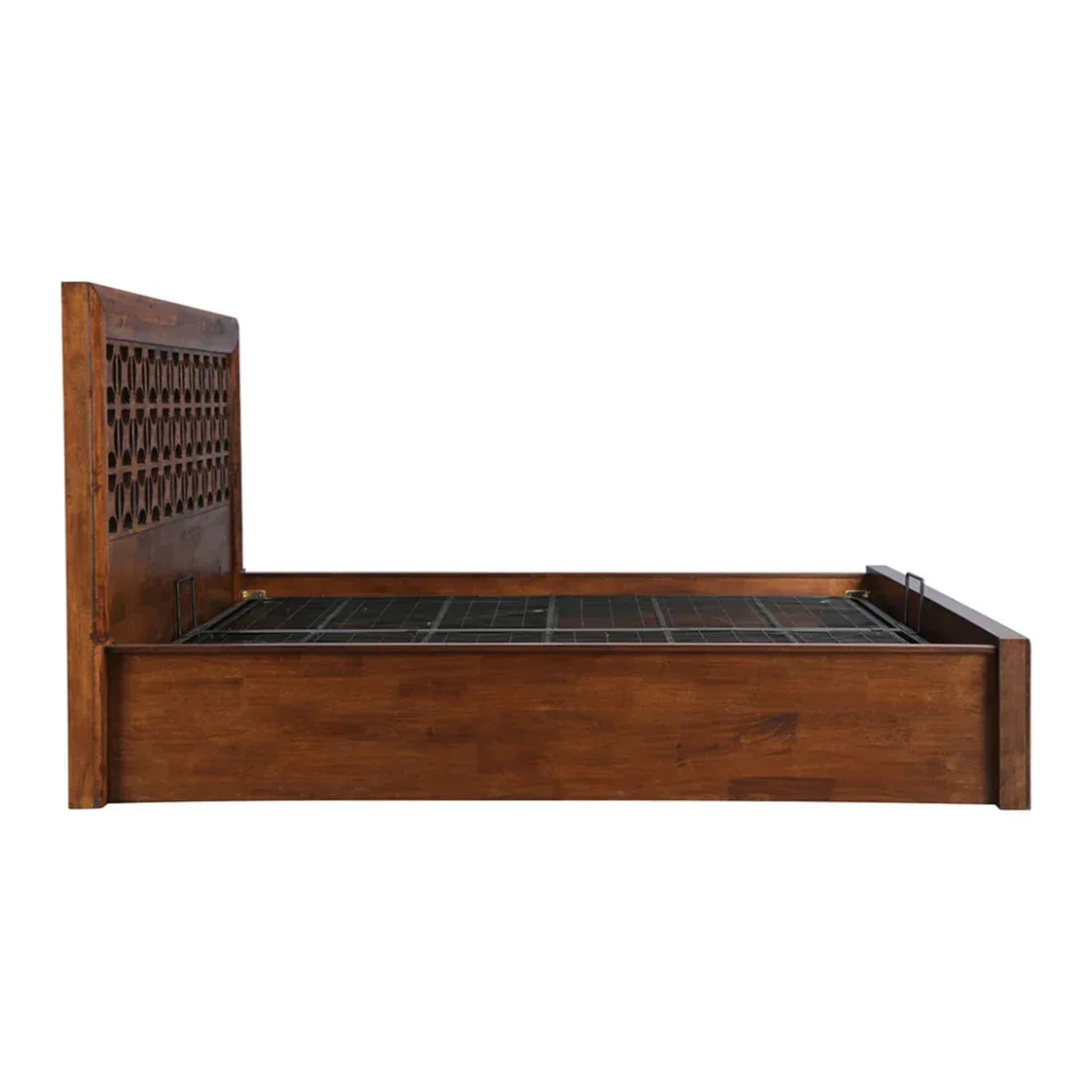 Casablanca Solidwood Bed with Hydraulic Storage in Premium Walnut Finish - HomeTown