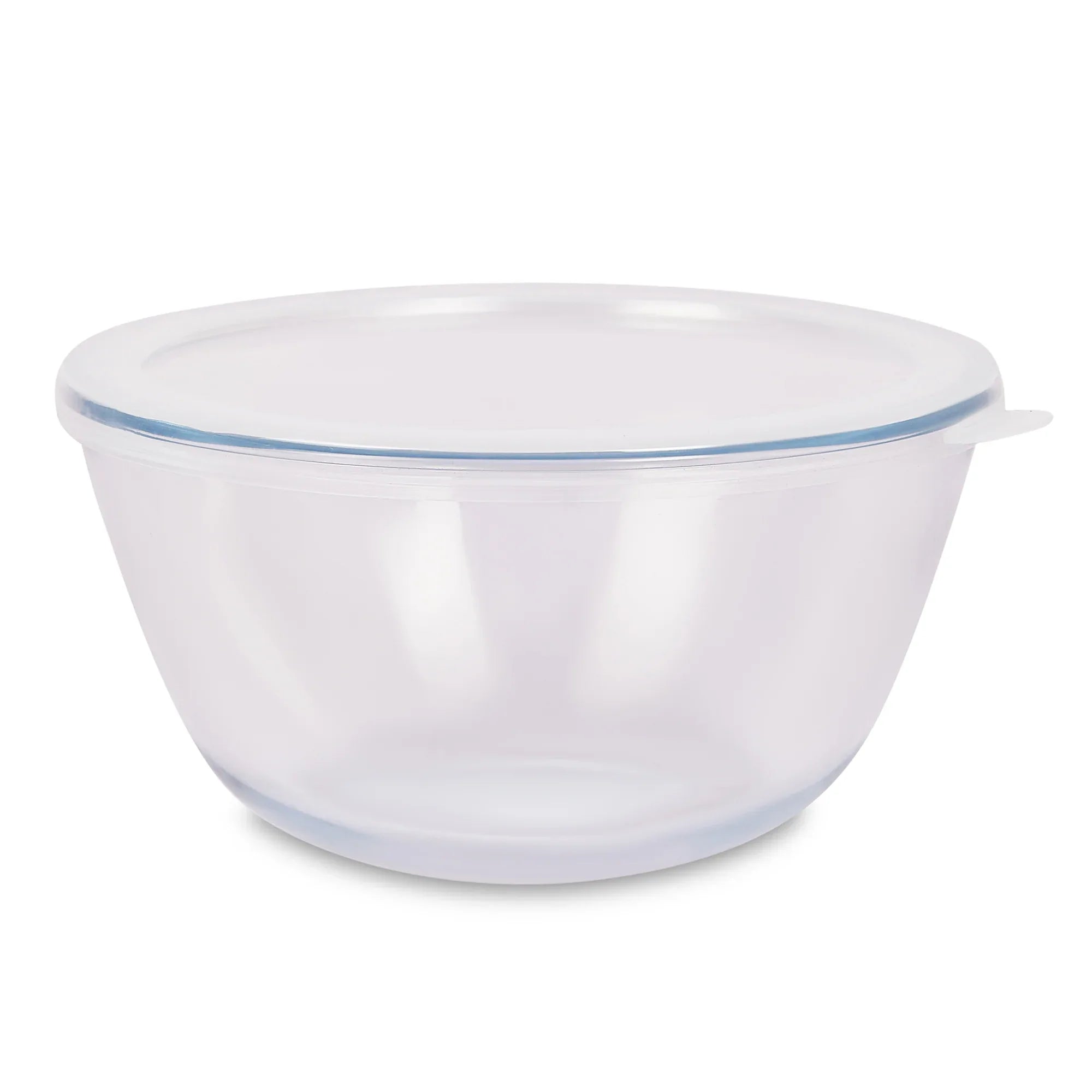 Fiesta Borosilicate Glass Mixing Bowl with Lid Set of 3 in Clear Colour - HomeTown