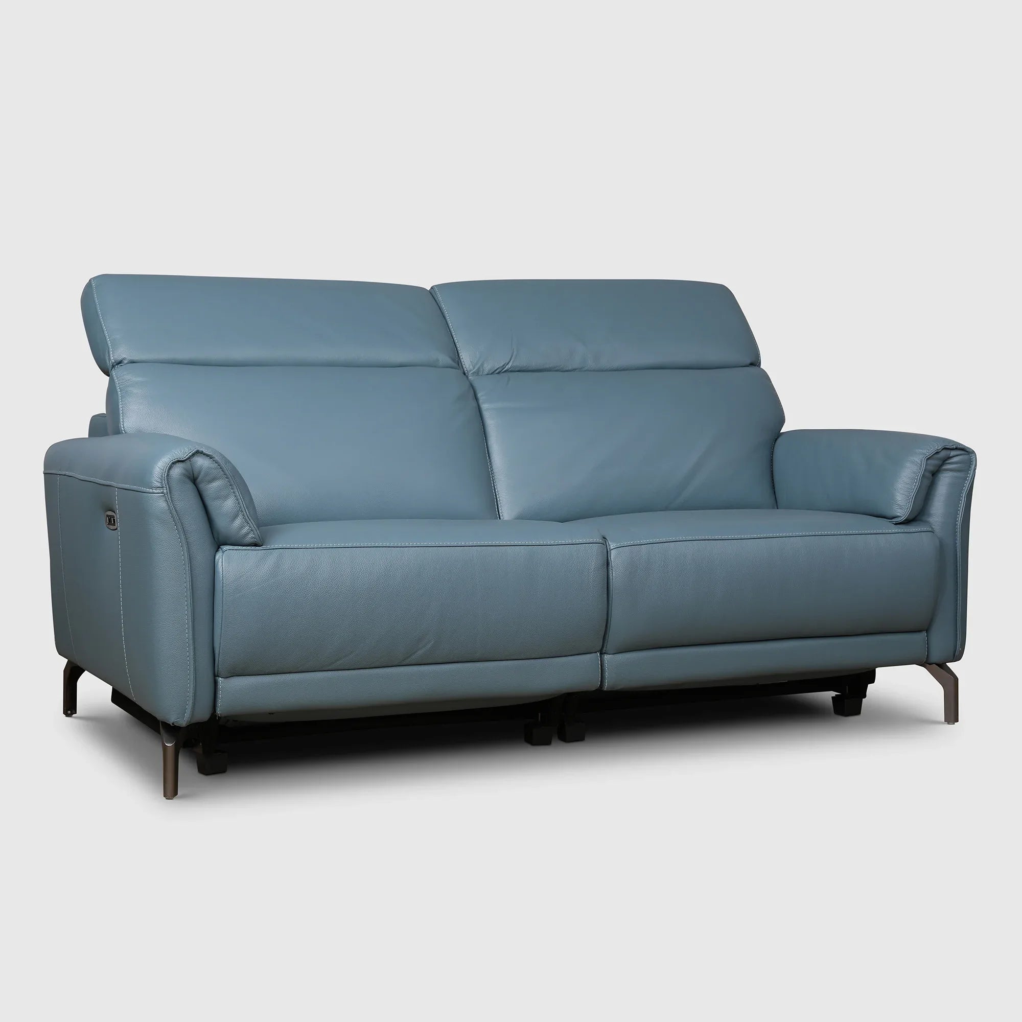 Emilia Half Leather Three seater Electric Recliner - HomeTown