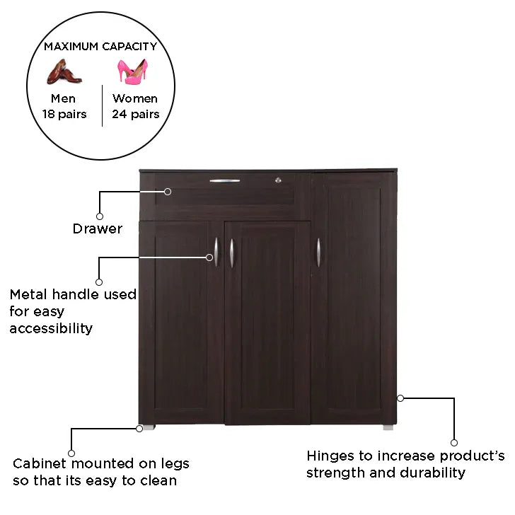 Morley Shoe Rack in Wenge Colour - HomeTown