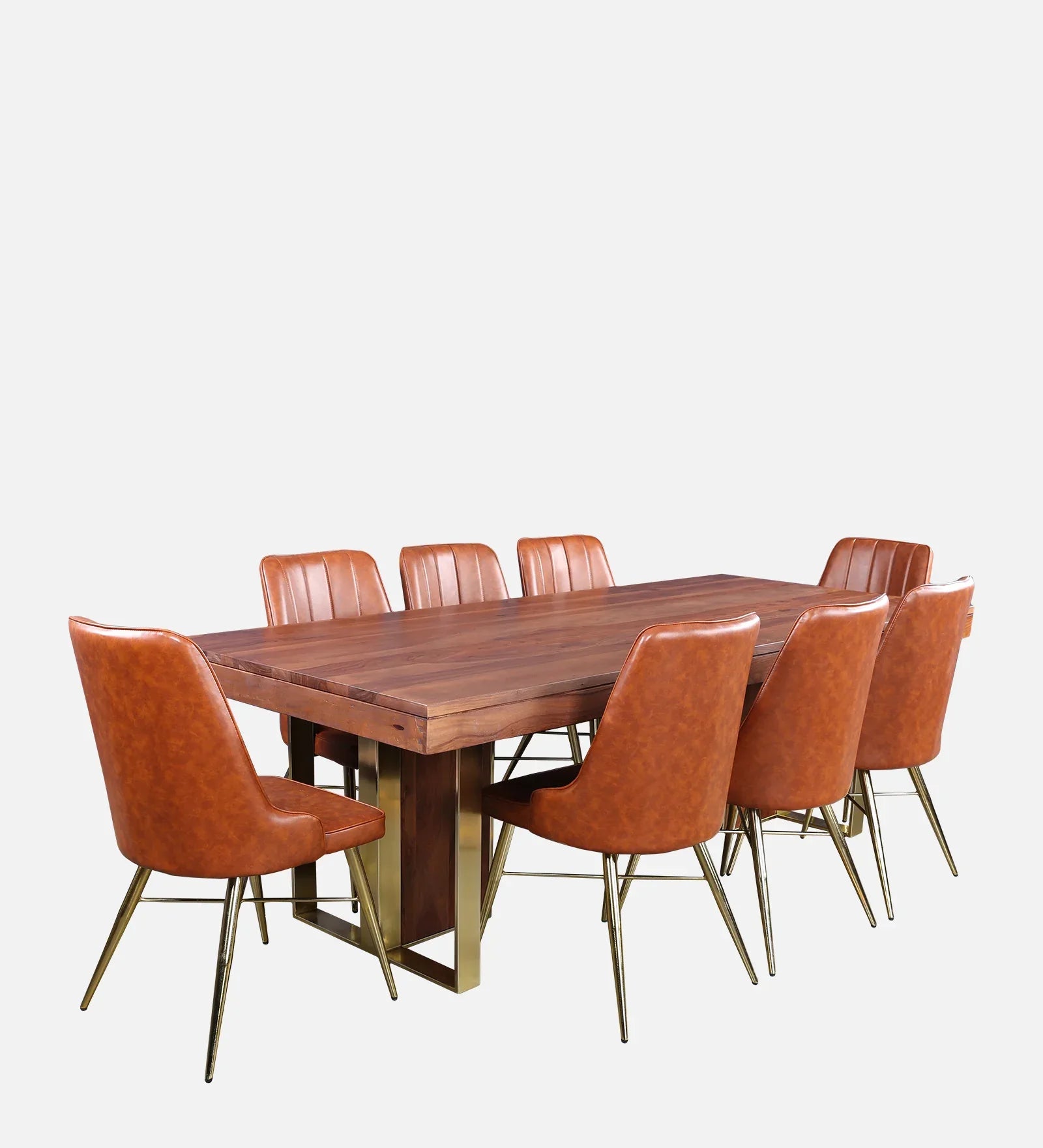 Marvis Acacia Wood Eight Seater Dining Set in Walnut Colour - HomeTown
