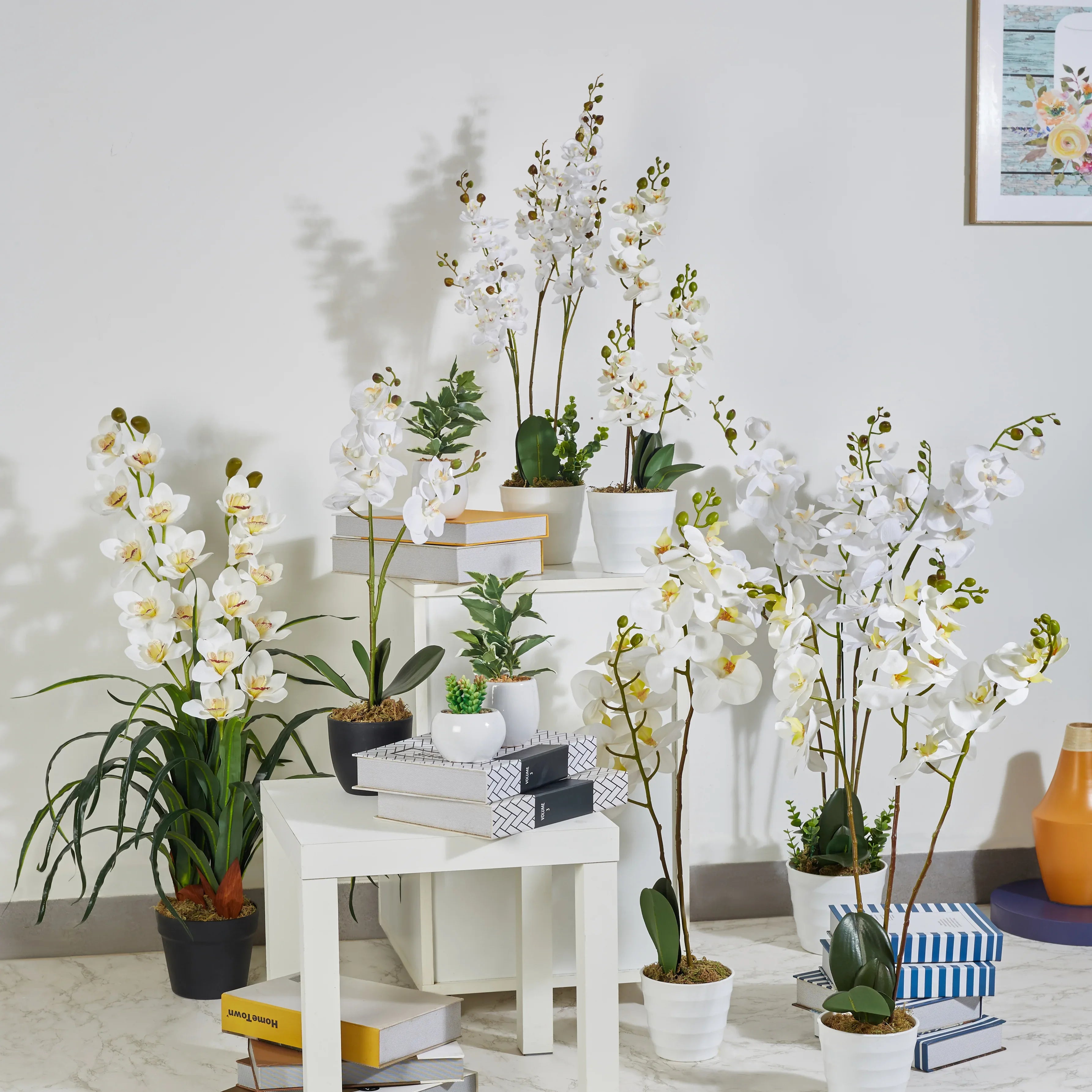 Ilana Artificial Orchid Potted Plant 55Cm in White Colour - HomeTown