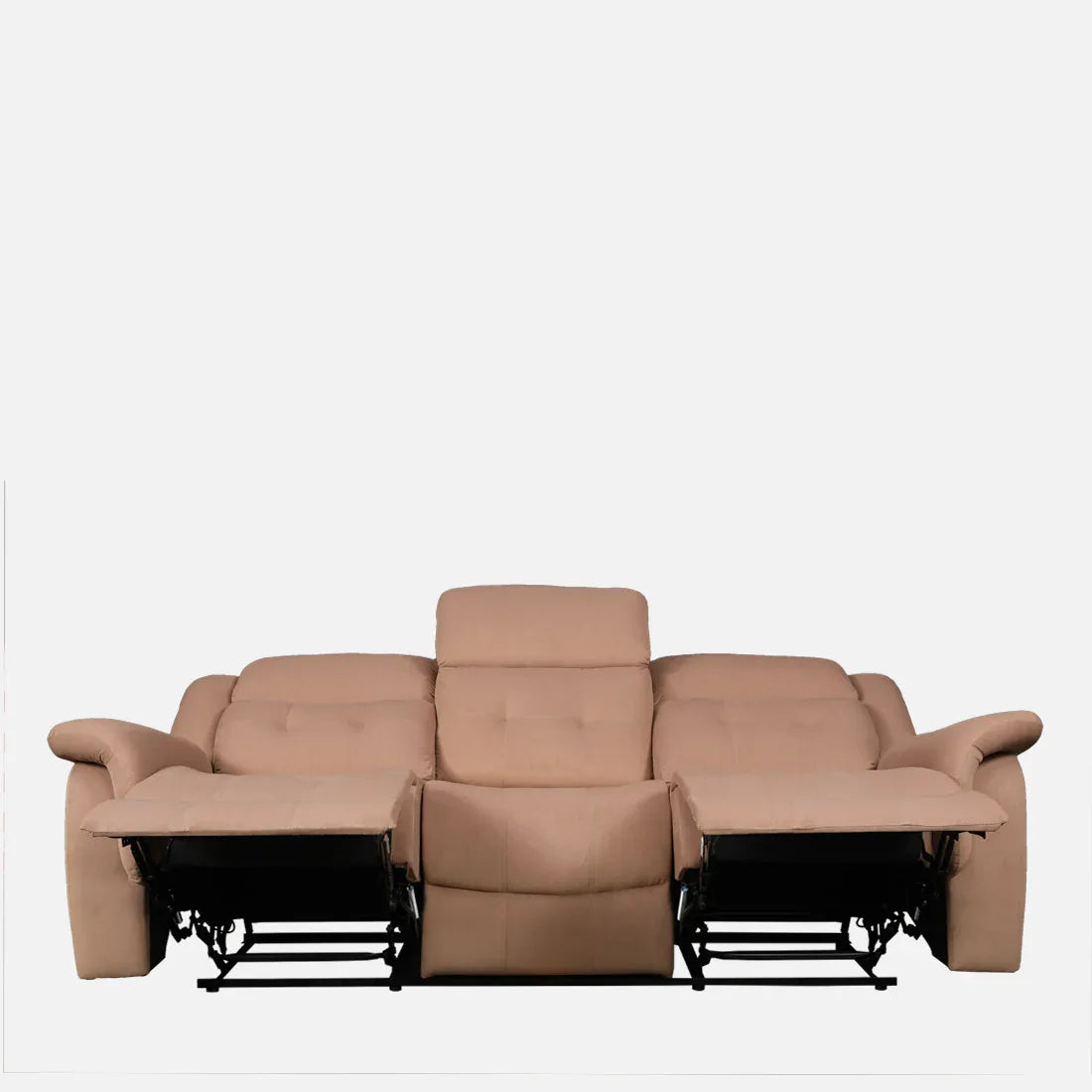 Attila Fabric Three Seater Recliner in Brown Colour - HomeTown