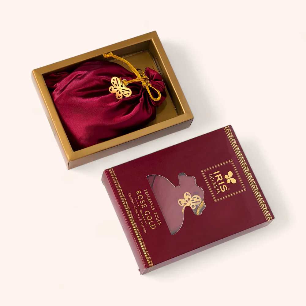 Iris Celeste Fragrance Pouch in Rose Gold Colour - Home Fragrance Sachet