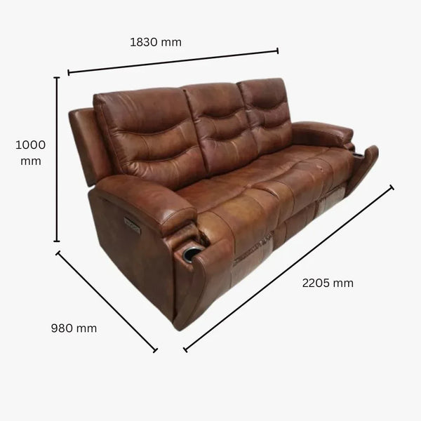 Zenora Double Electric Recliner Sofa | 3 Seater dimensions