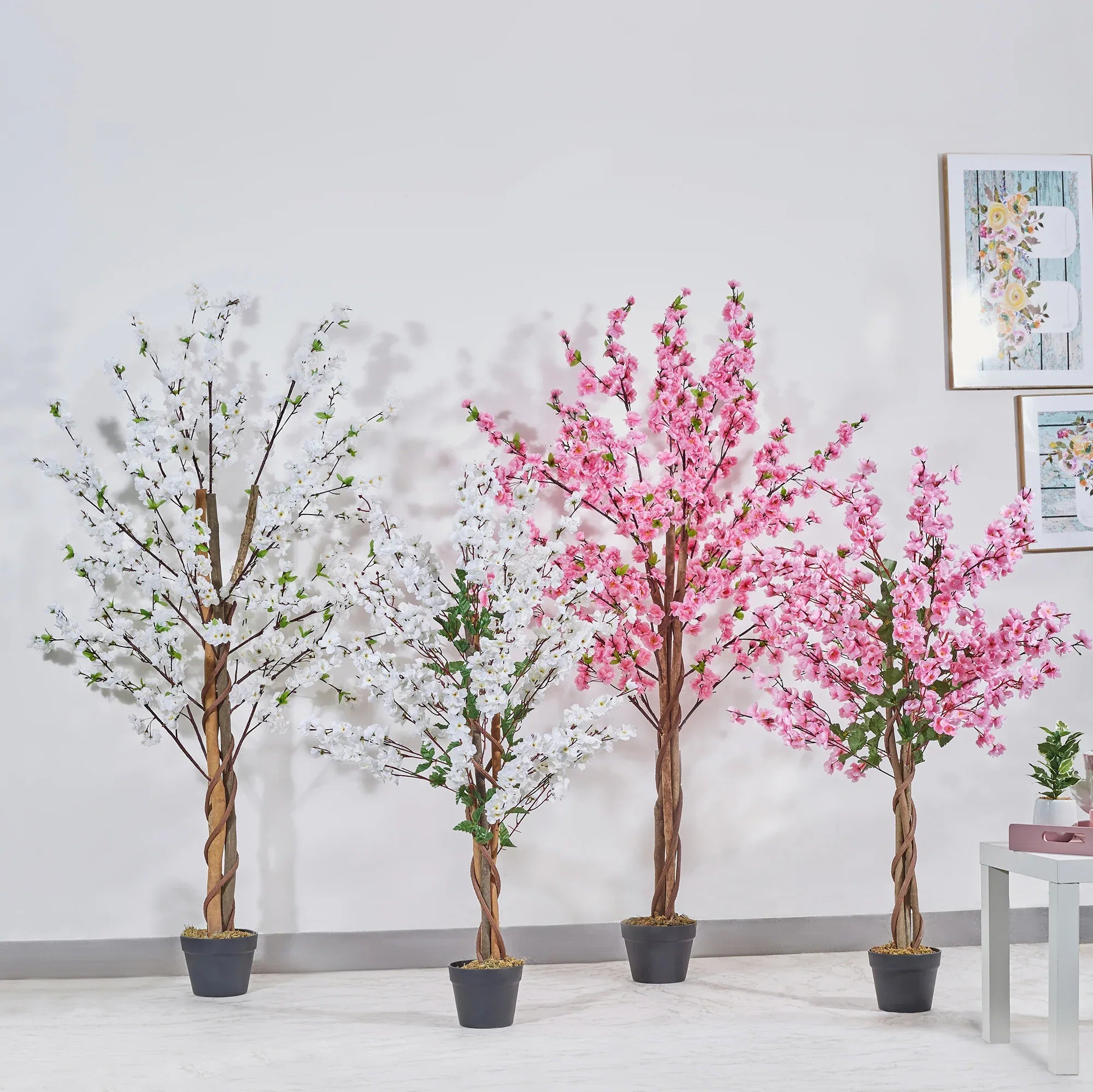 Ilana Artificial Cherry Blossom Potted Tree 120Cm in White Colour - HomeTown