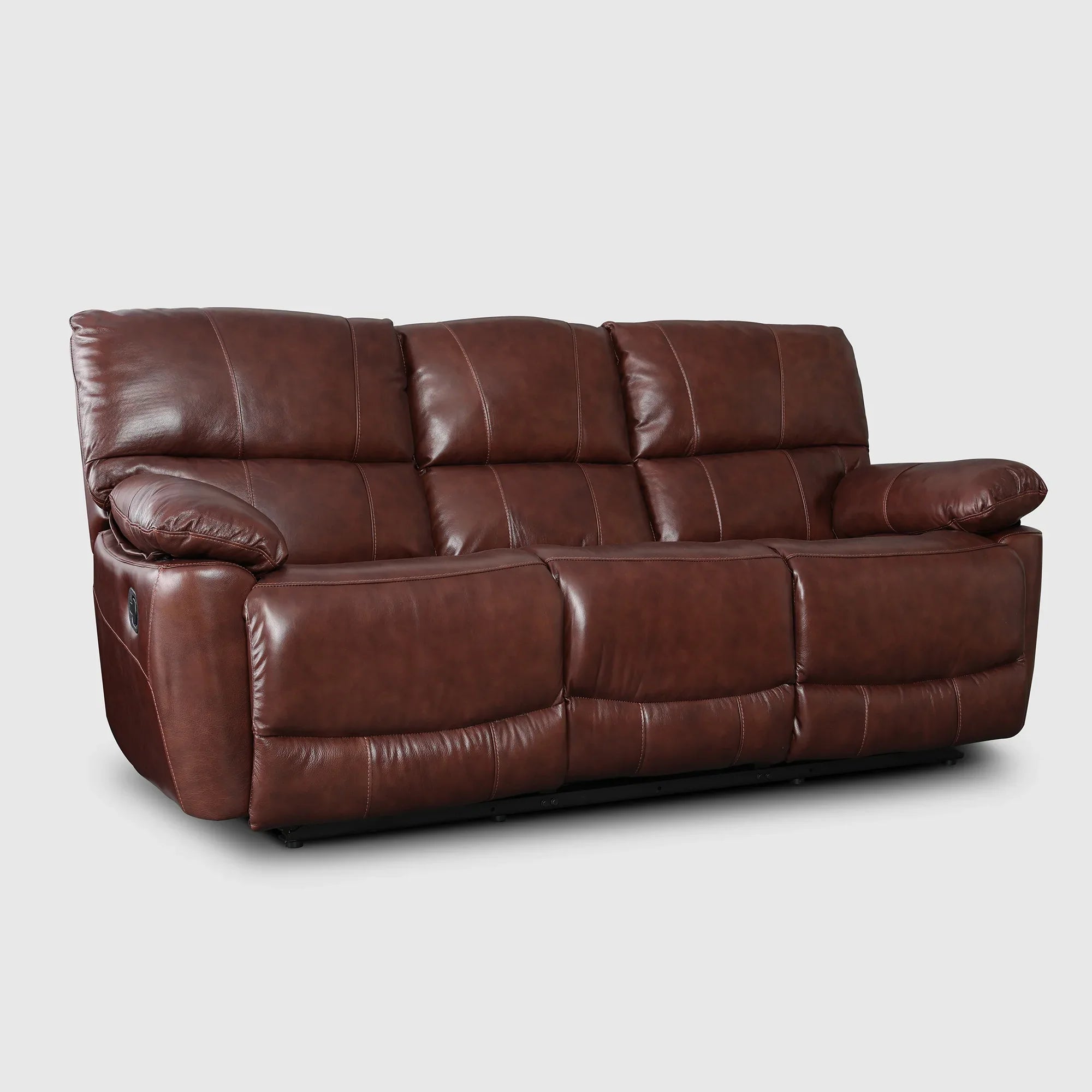 Charles Half Leather Three Seater Recliner - HomeTown