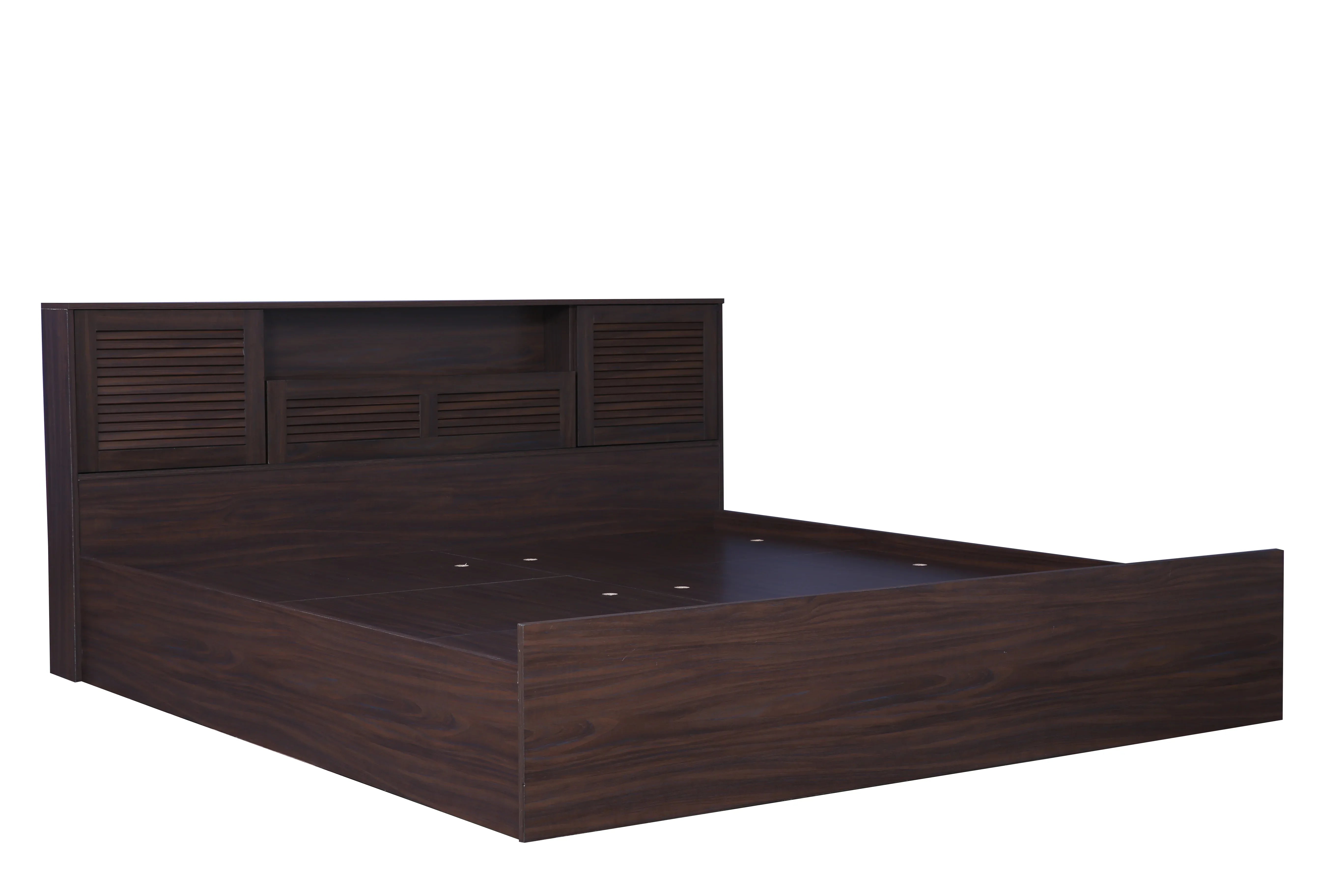 Bolton Queen bed with Box storage in Walnut Colour - HomeTown
