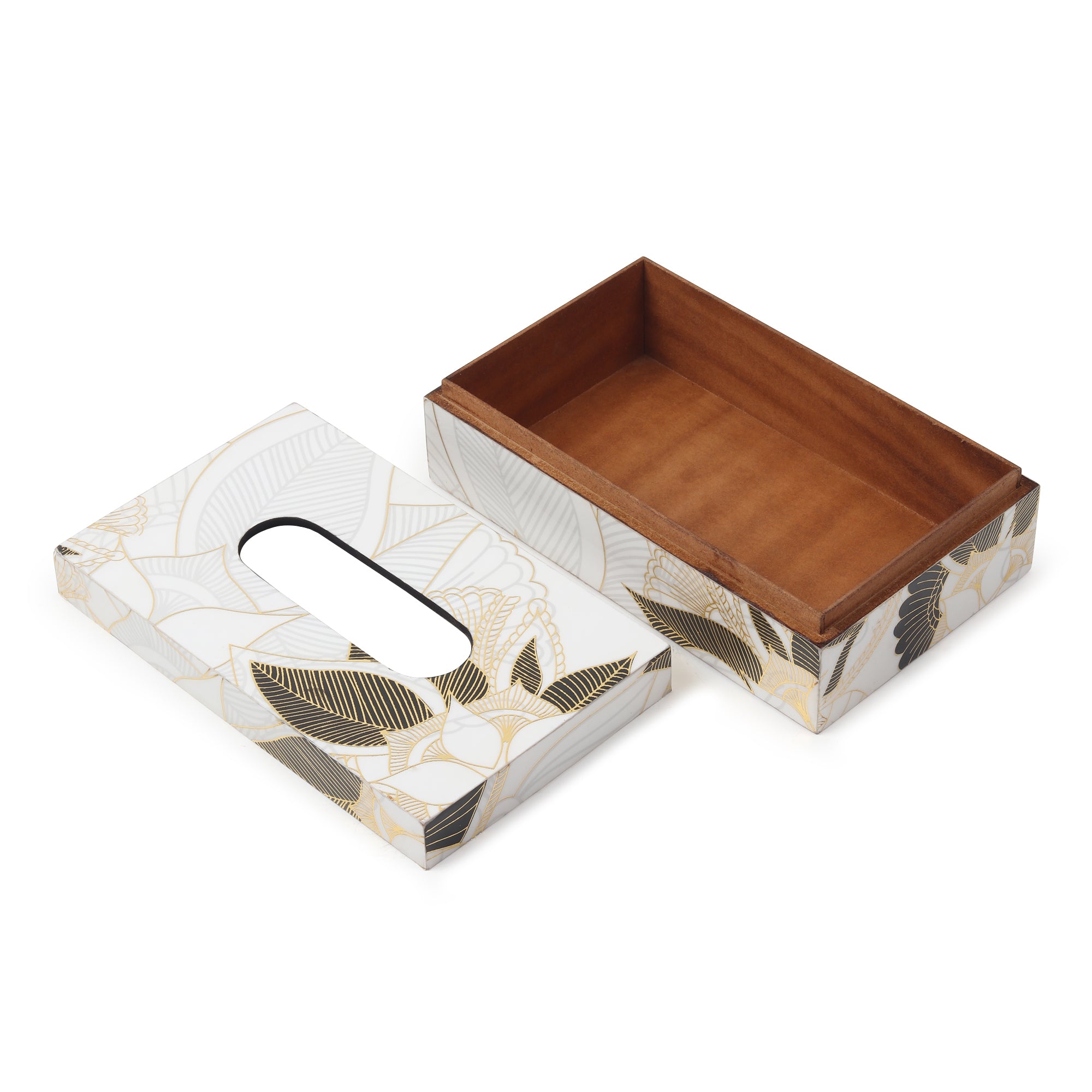 Ivory Noir Bloom Tissue Box