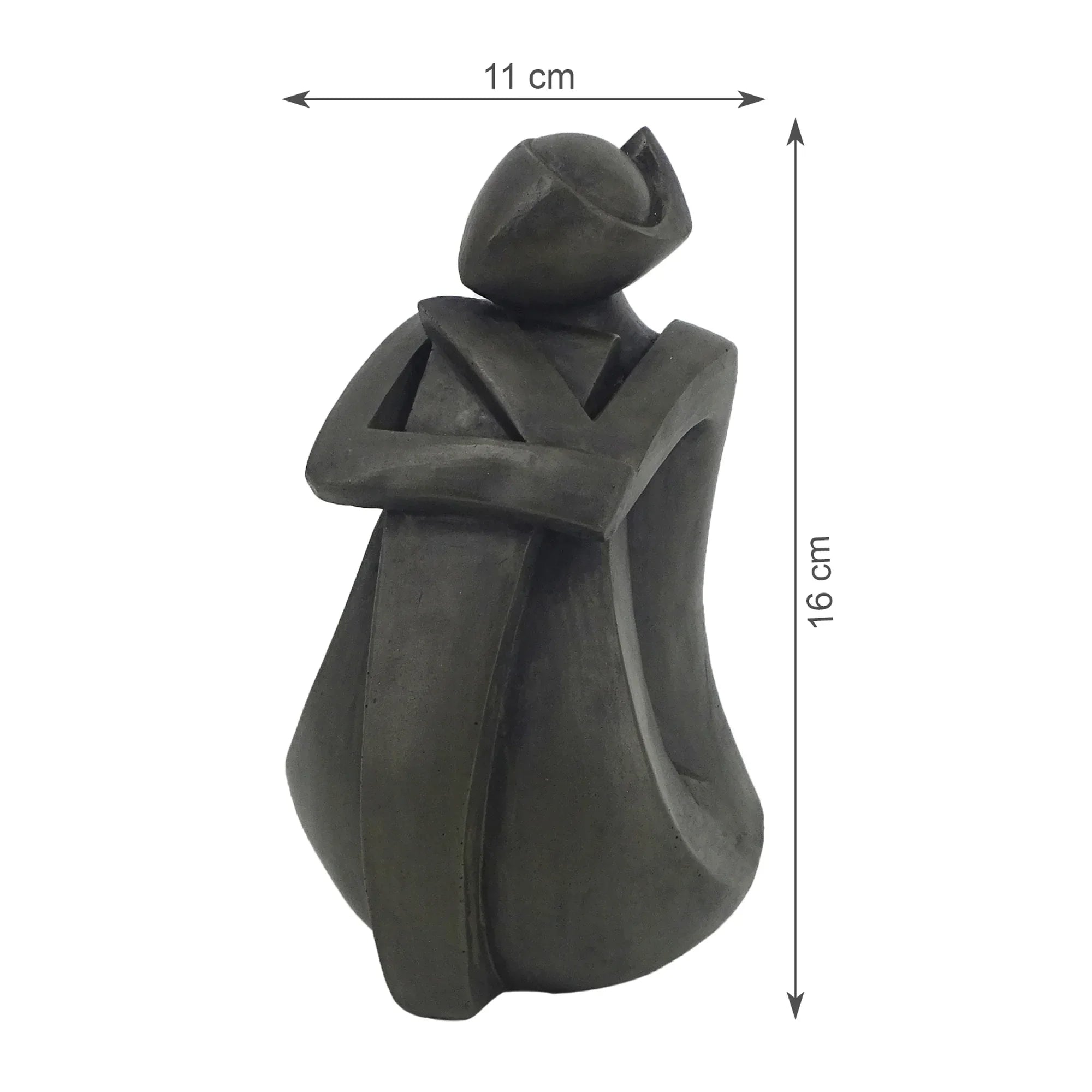 Noire Polyresin Woman Modesty Pose 15 Cm in Black Colour - HomeTown