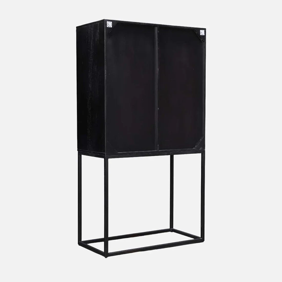 Sven Sheesham Wood(Rosewood) Storage Cabinets in Natural Sheesham & Black Colour - HomeTown