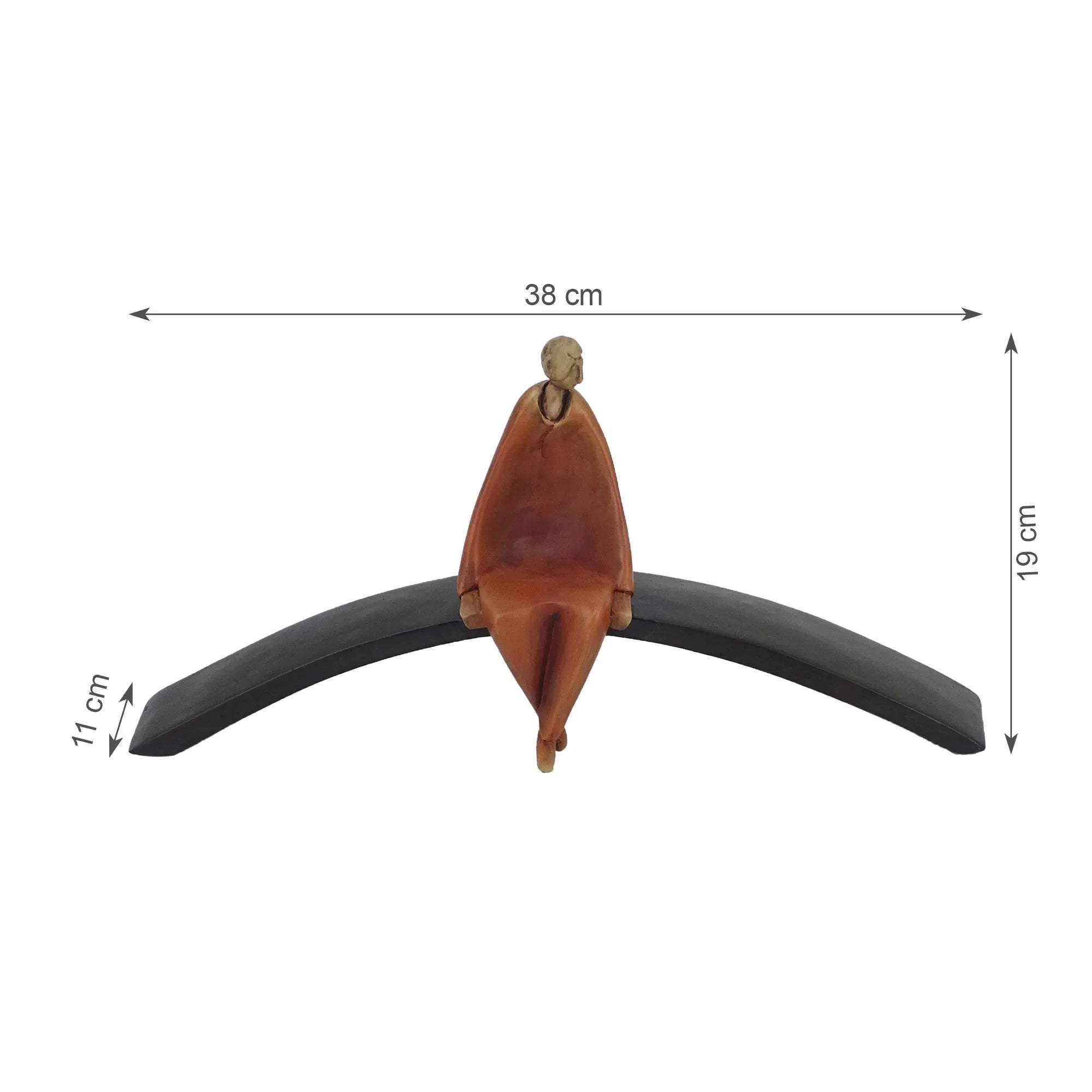 Alpine Polyresin Man Sitting On Cirque 19 Cm in Brown Colour - HomeTown