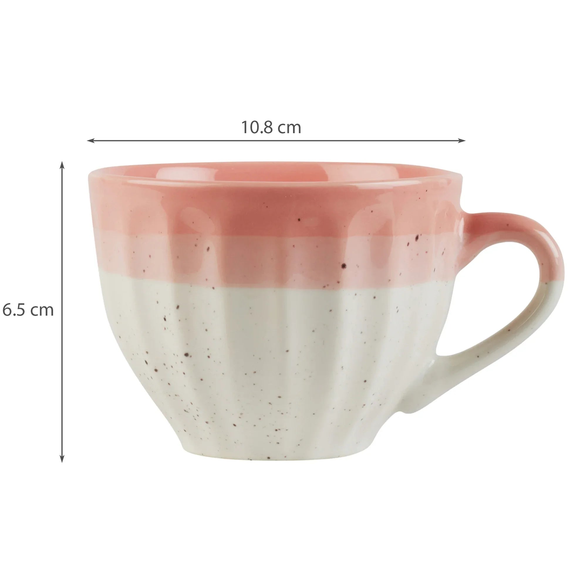Emilia Ceramic Cup & Saucer Set Of 12 With Metal Stand in Blue & Pink Colour - HomeTown