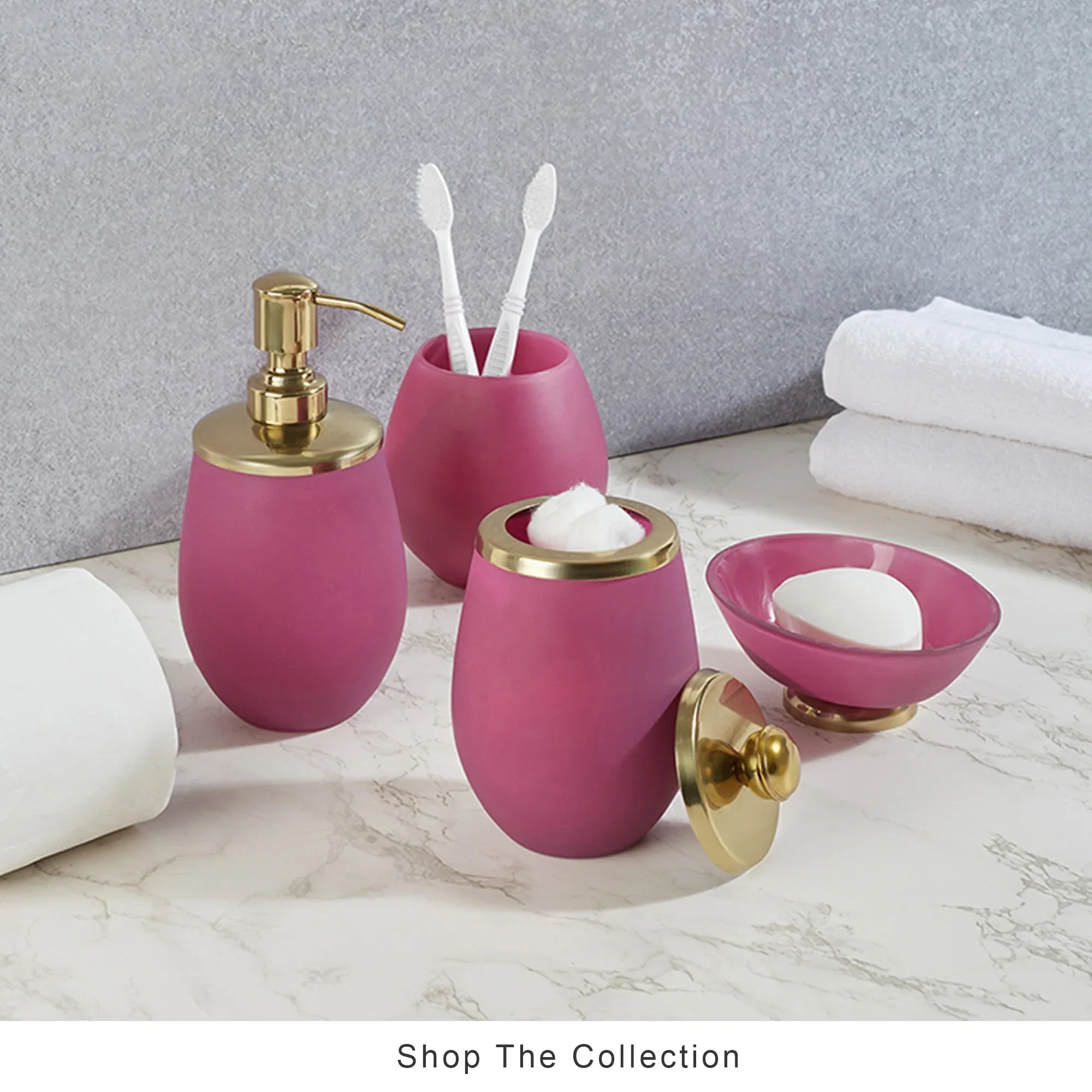 Emilia Glass Frosted Colored Jar With Lid in Plum Colour - HomeTown