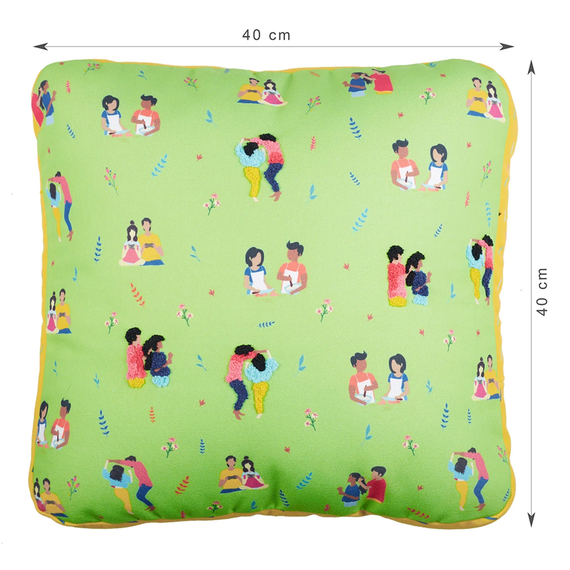 Good Life Reversible Little Things Digital Printed Shaped Cushion 40x40 Cm in Navy Colour - HomeTown