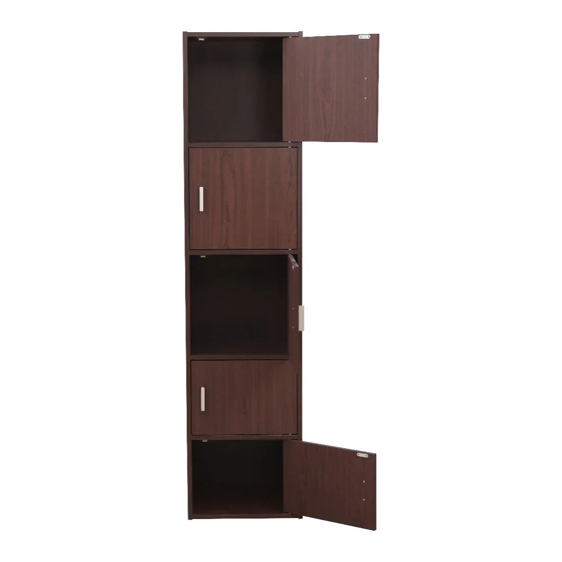 Albert Engineered Wood 5 Tier Cabinet in Cherry Brown Colour - HomeTown