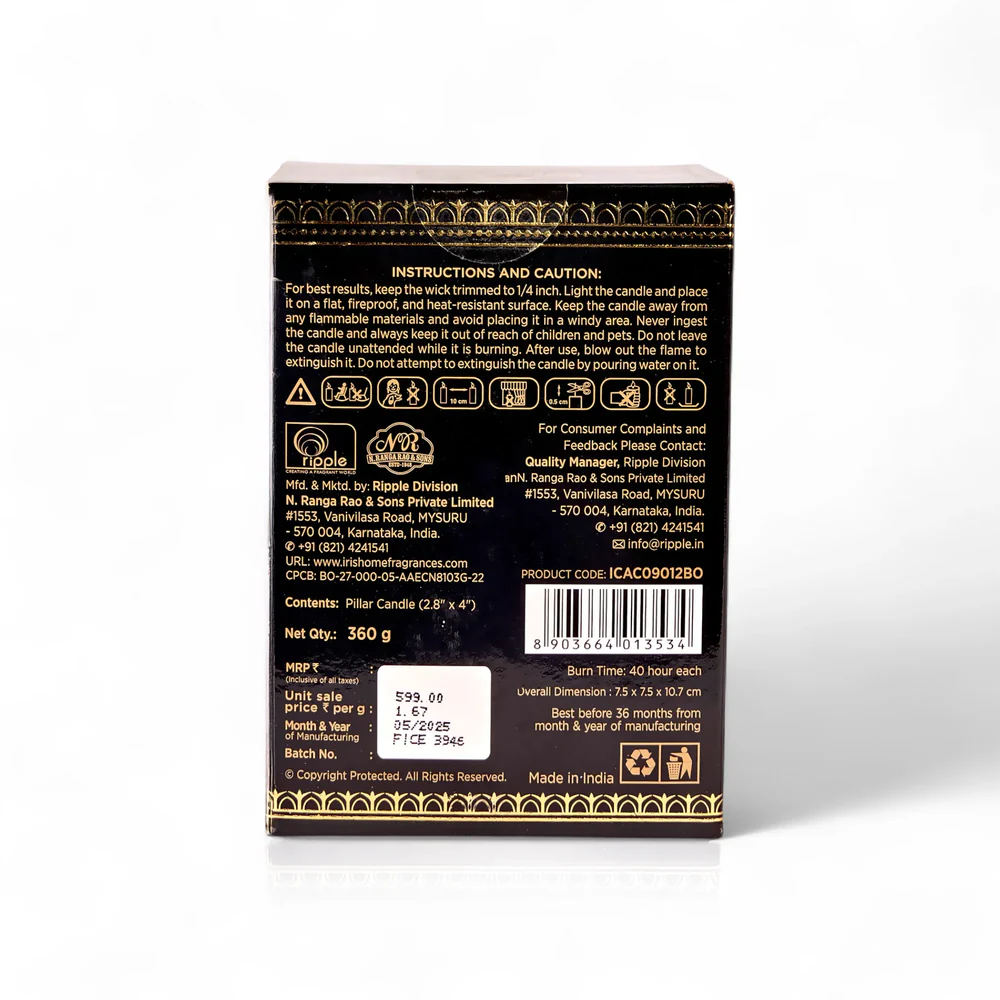 IRIS CELESTE  PILLAR CANDLE  ICAC09012BO