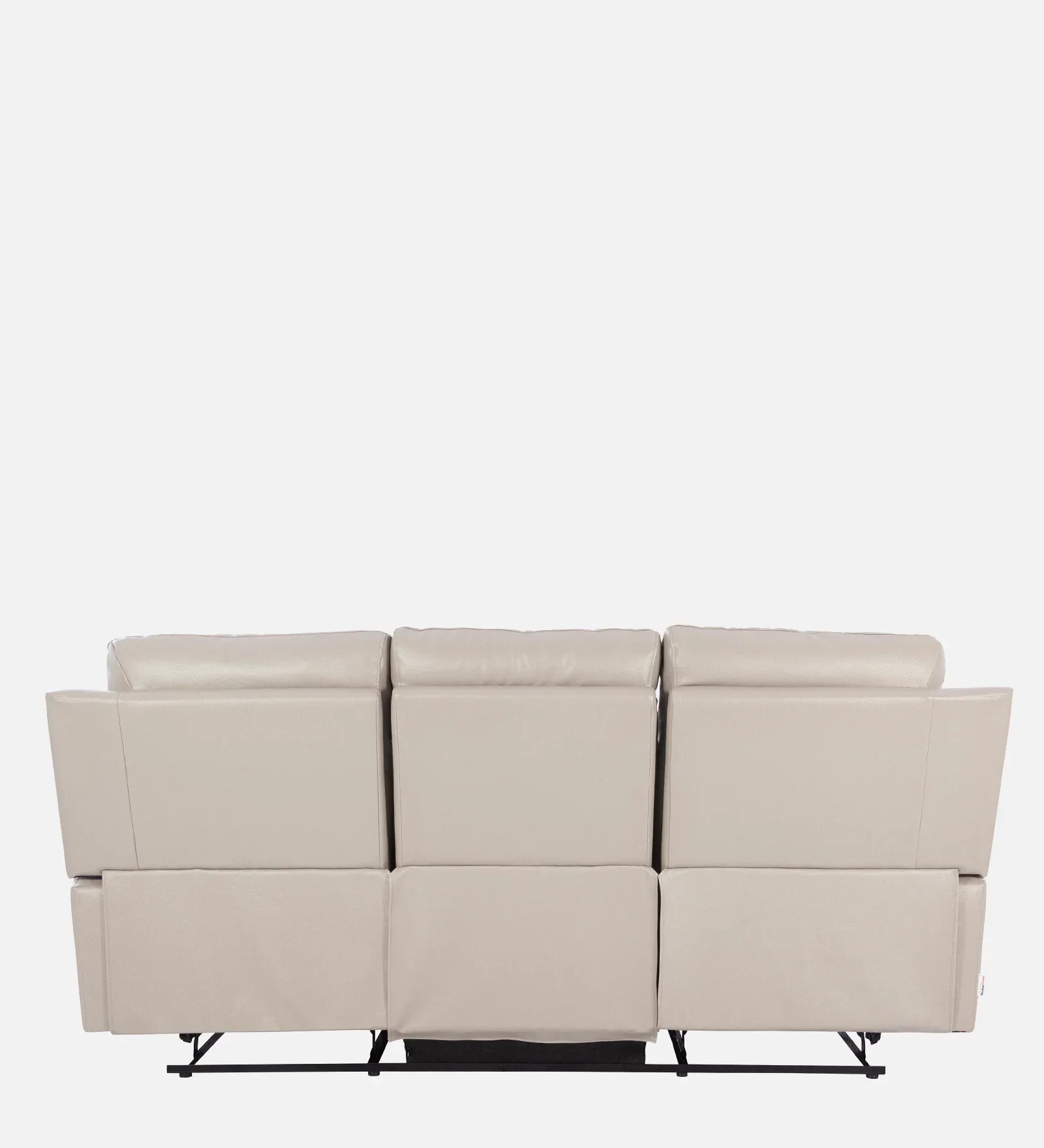 Quantum Half Leather Three Seater Recliner in Light Grey Colour - HomeTown
