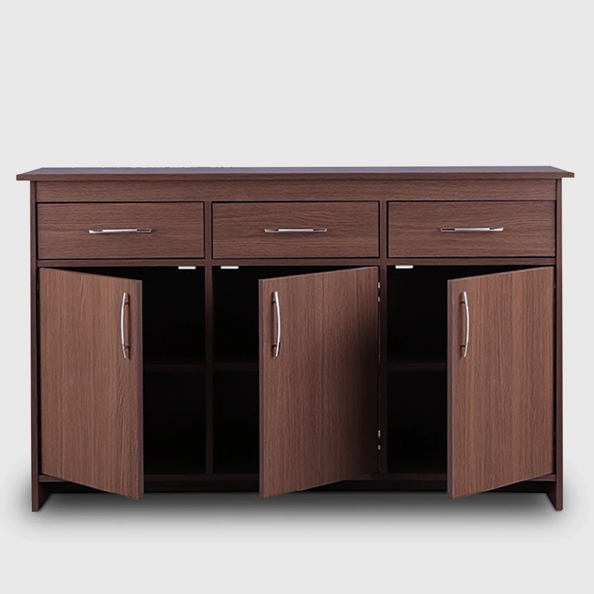 Albert Engineered Wood 3 Door Cabinet in Oak Colour - HomeTown