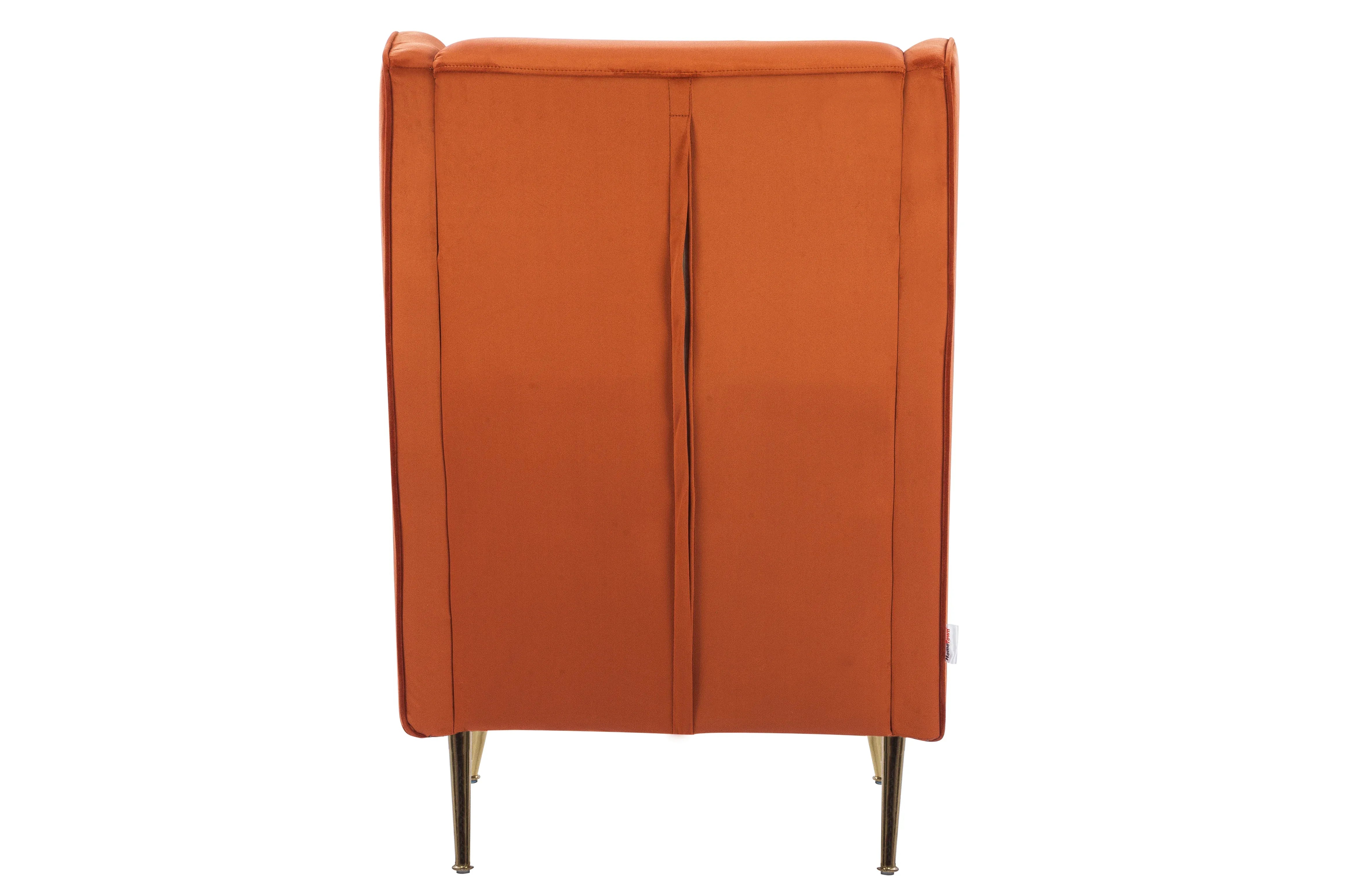 Charm Velvet Arm Chair in Rust Colour - HomeTown