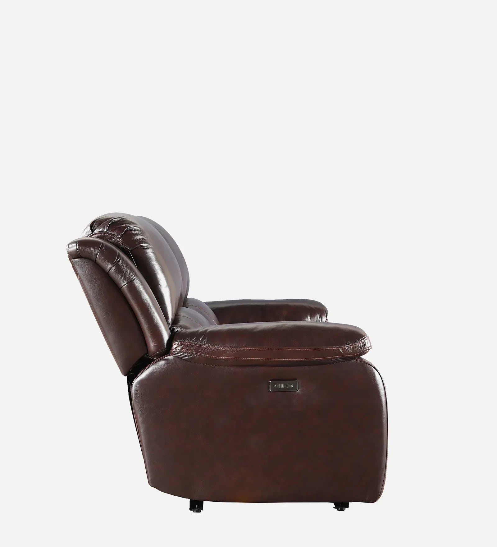 Rhine Half Leather Electric Recliner In Brown Colour - HomeTown