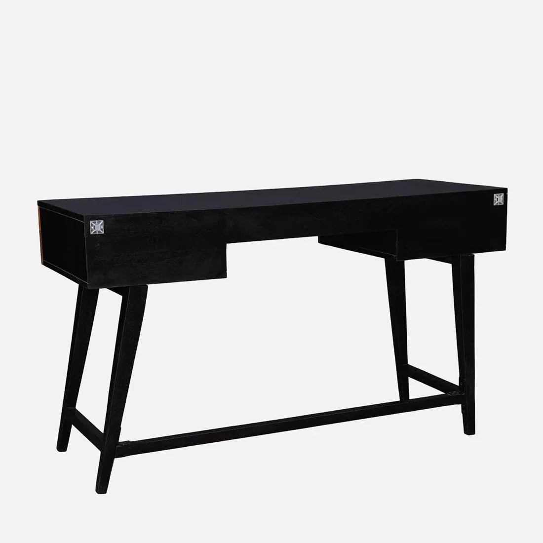 Sven Sheesham Wood(Rosewood) Study Table in Natural Sheesham & Black Colour - HomeTown