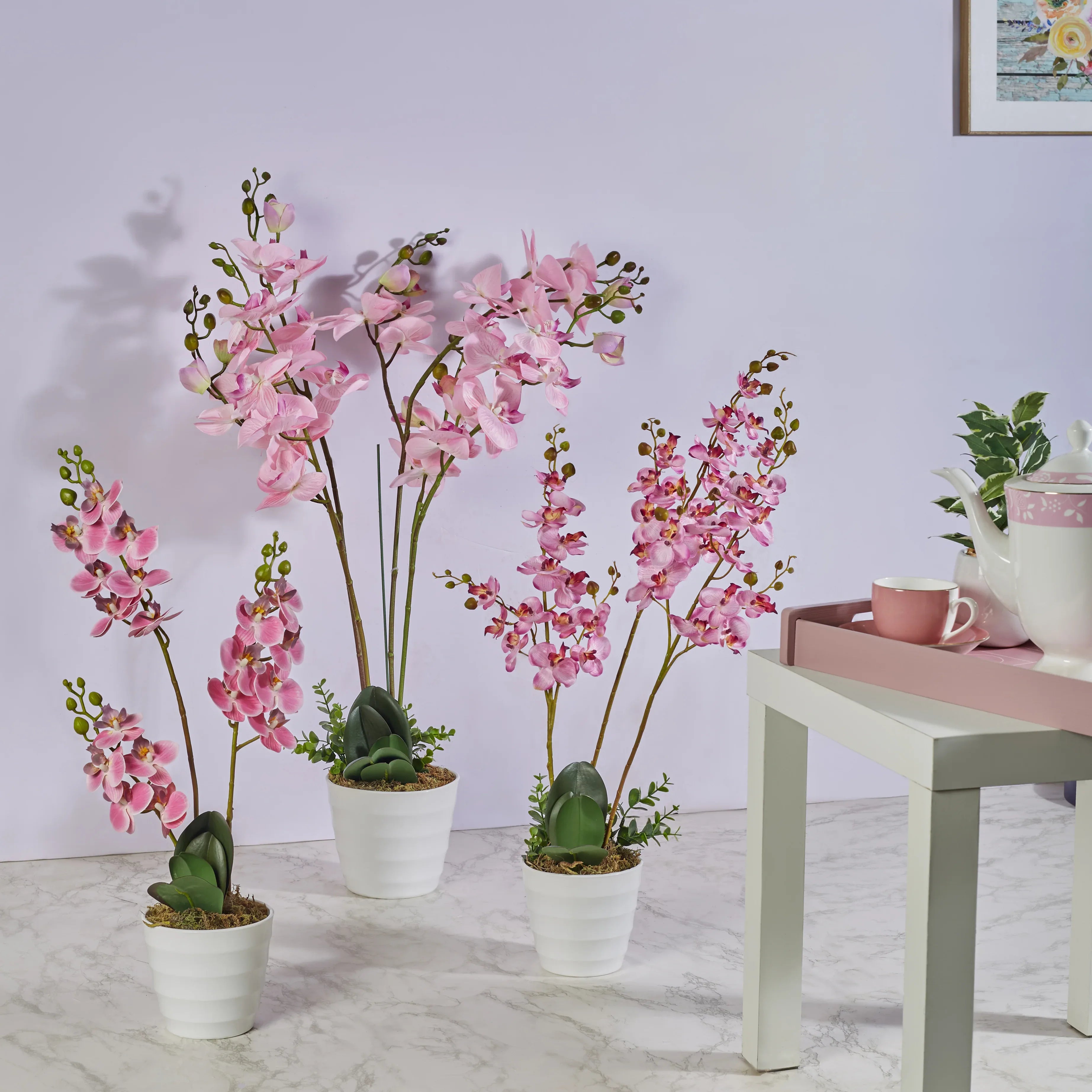 Ilana Artificial Orchid Potted Plant 55Cm in Pink Colour - HomeTown