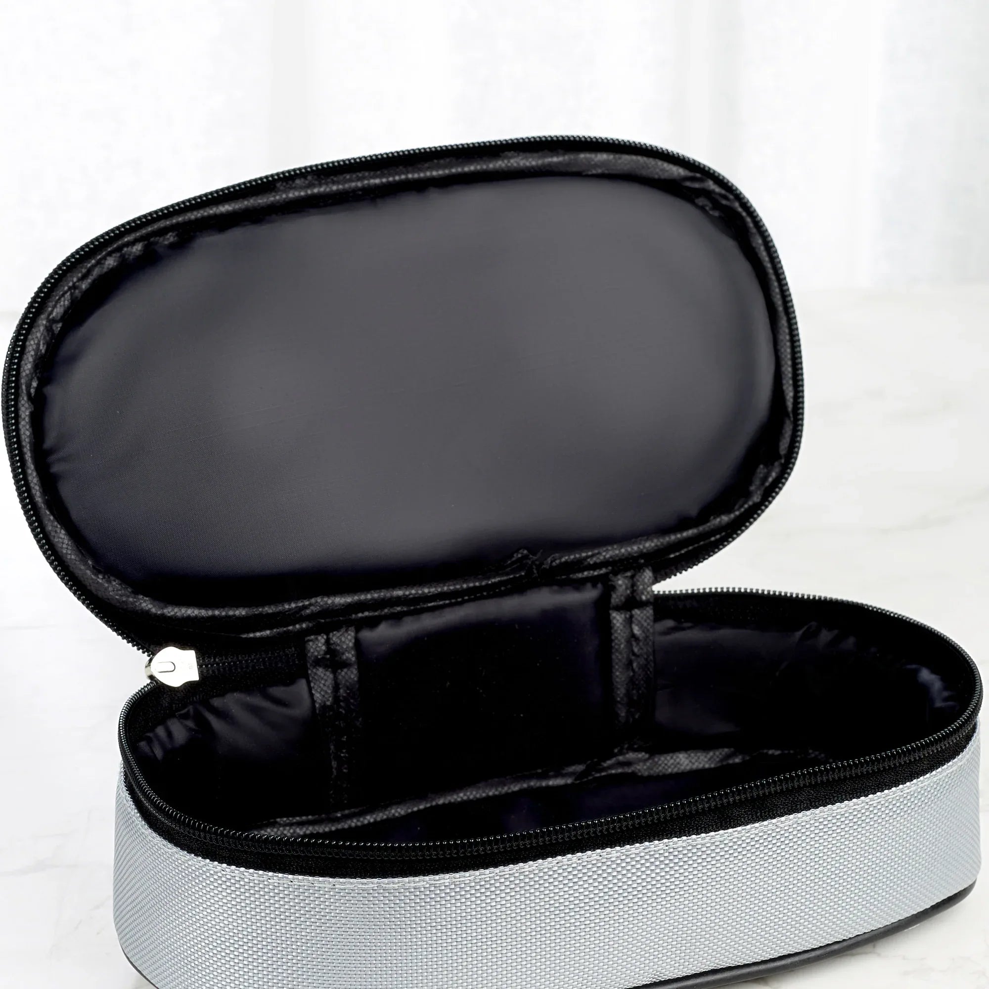 Microsafe 100% BPA Free Plastic & Stainless Steel Mega Lunch Box 400ml Set of 2 + Carry Bag in Grey Colour - HomeTown