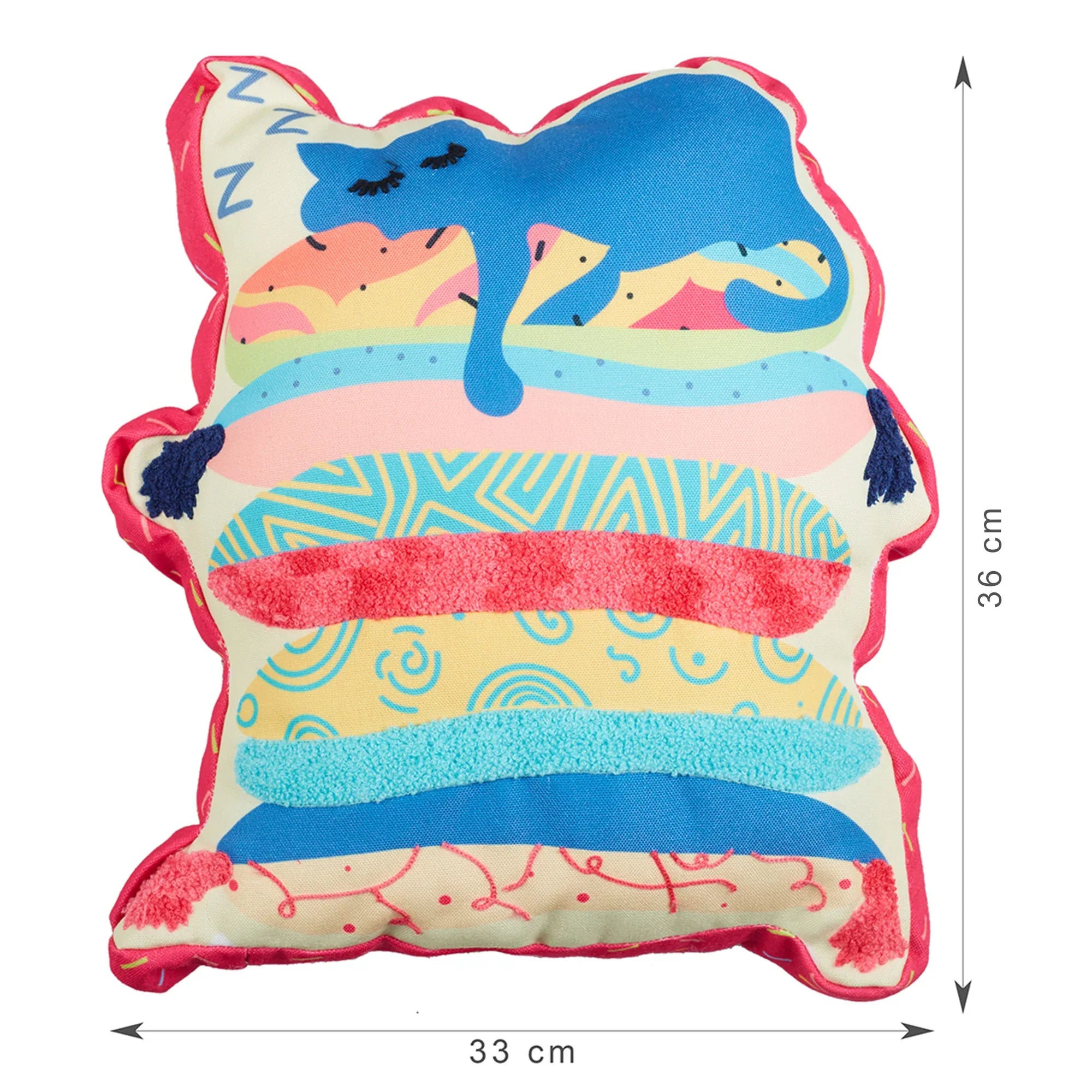 Good Life Reversible Lazy Lamhe Digital Printed Shaped Cushion 33x36 Cm in Aqua Colour - HomeTown