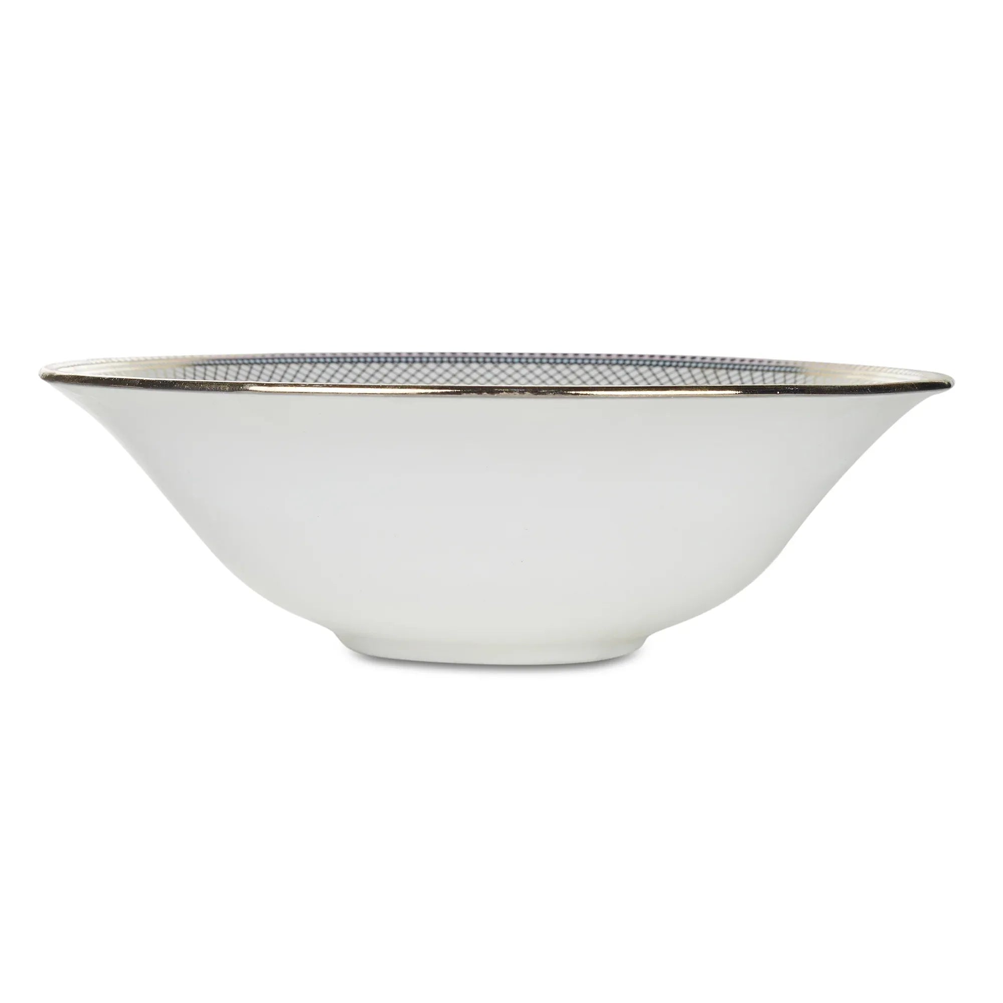 Amour Real Gold-Plated Bone China Charlotte Serving Bowl in Pink & White Colour - HomeTown