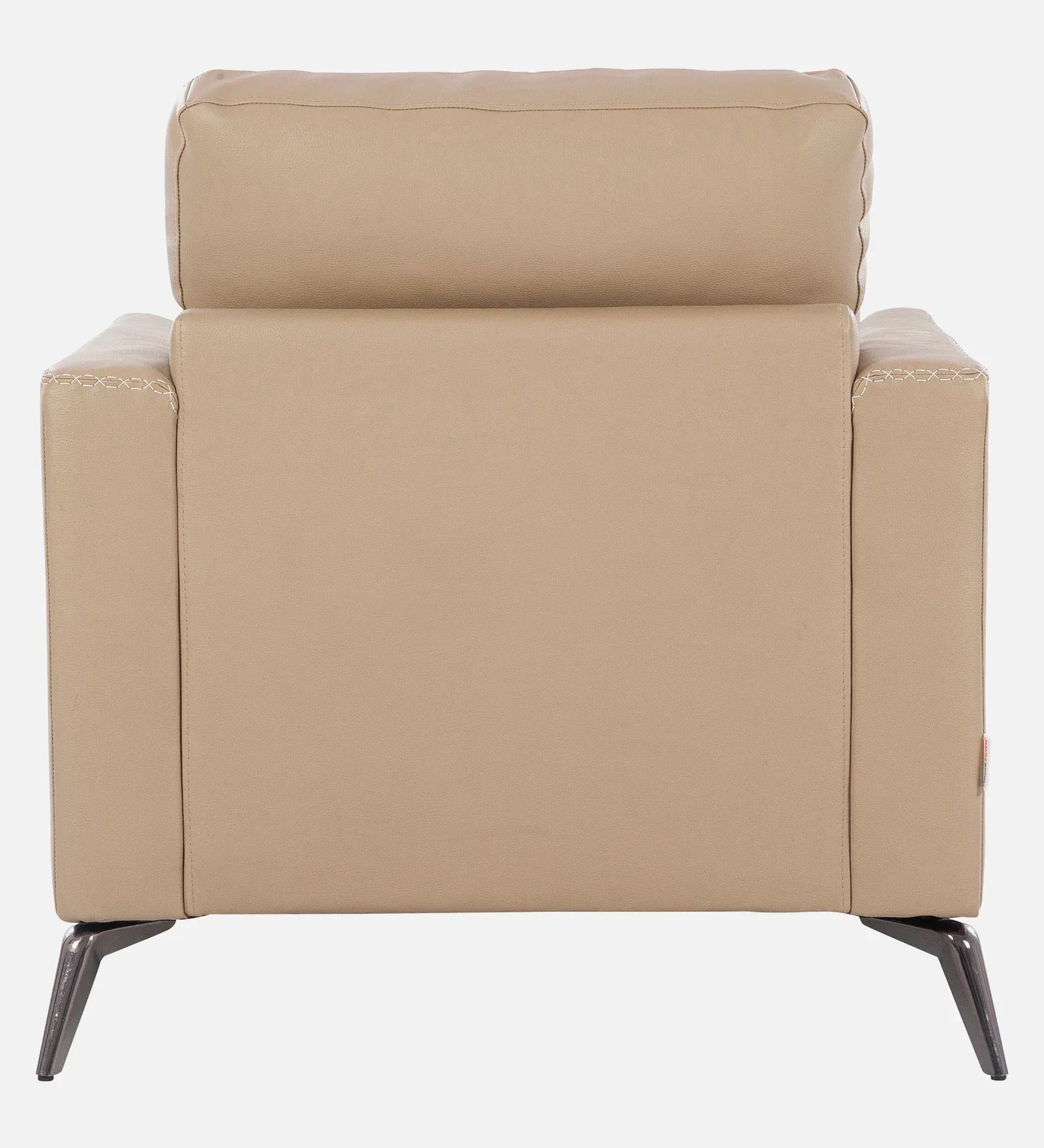 Soren Half Leather Single Seater Sofa in Mushroom Colour - HomeTown