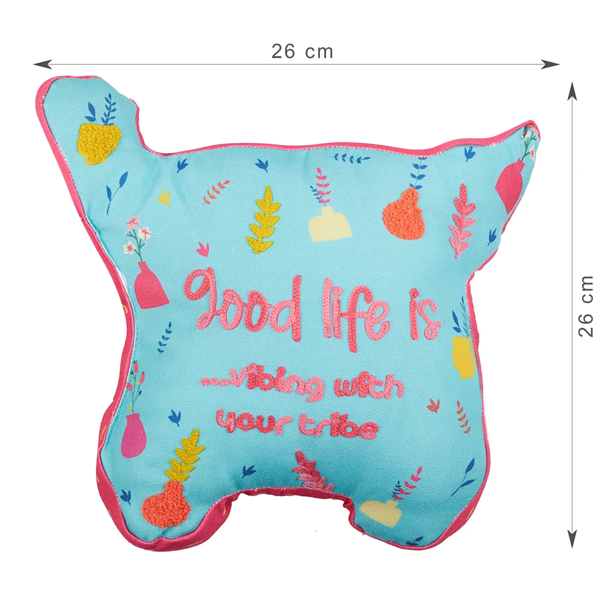 Good Life Reversible Van Digital Printed Shaped Cushion 26x36 Cm in Aqua Colour - HomeTown