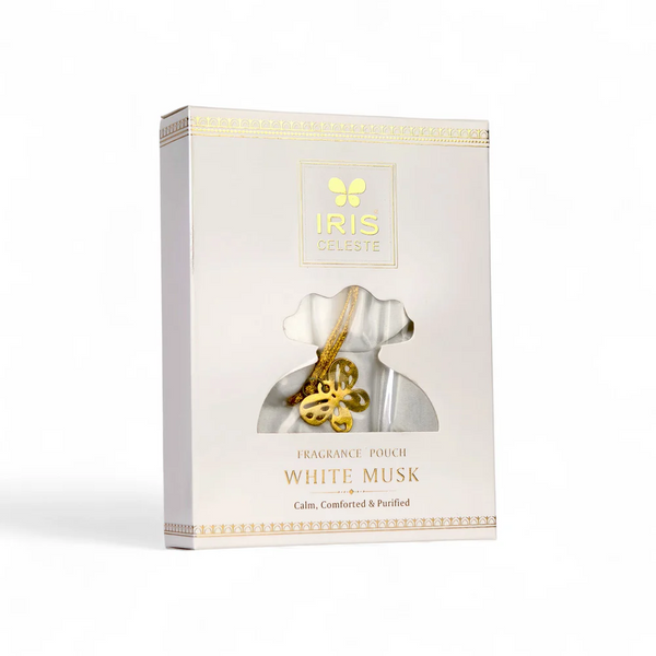 Iris Celeste Fragrance Pouch in Warm Musk Colour - Home Fragrance Sachet dimensions