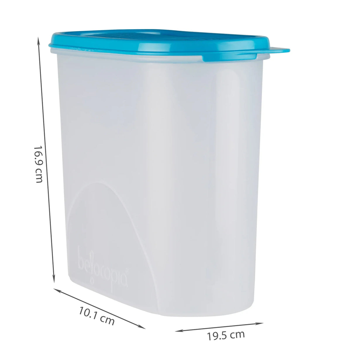 Fiesta 100% BPA-Free Plastic Oval Container Set of 3 (600ml, 1300ml, 2000ml) in Teal & Transparent Colour - HomeTown