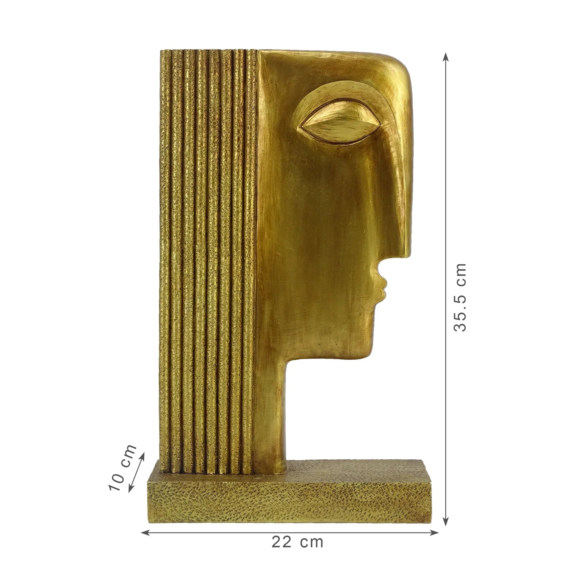 Willow Polyresin Egyptian Lady Face 35Cm in Gold Colour - HomeTown