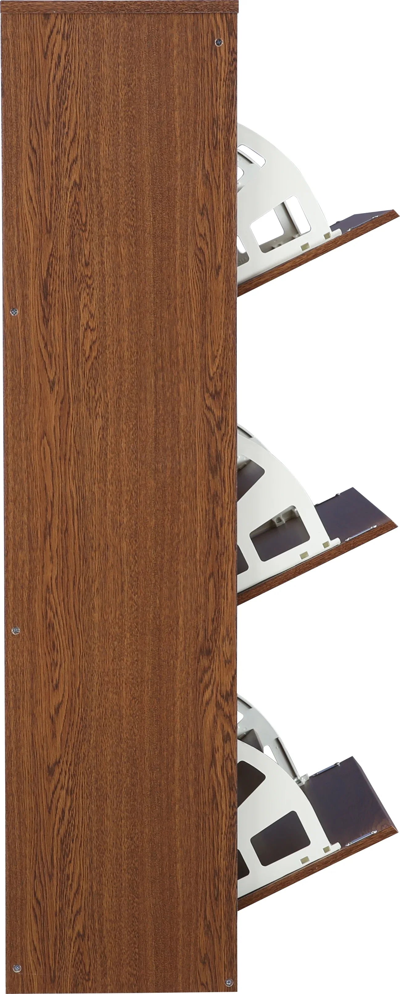 Alder Engineered Wood 3 tier Shoe Rack in Oak Colour - HomeTown