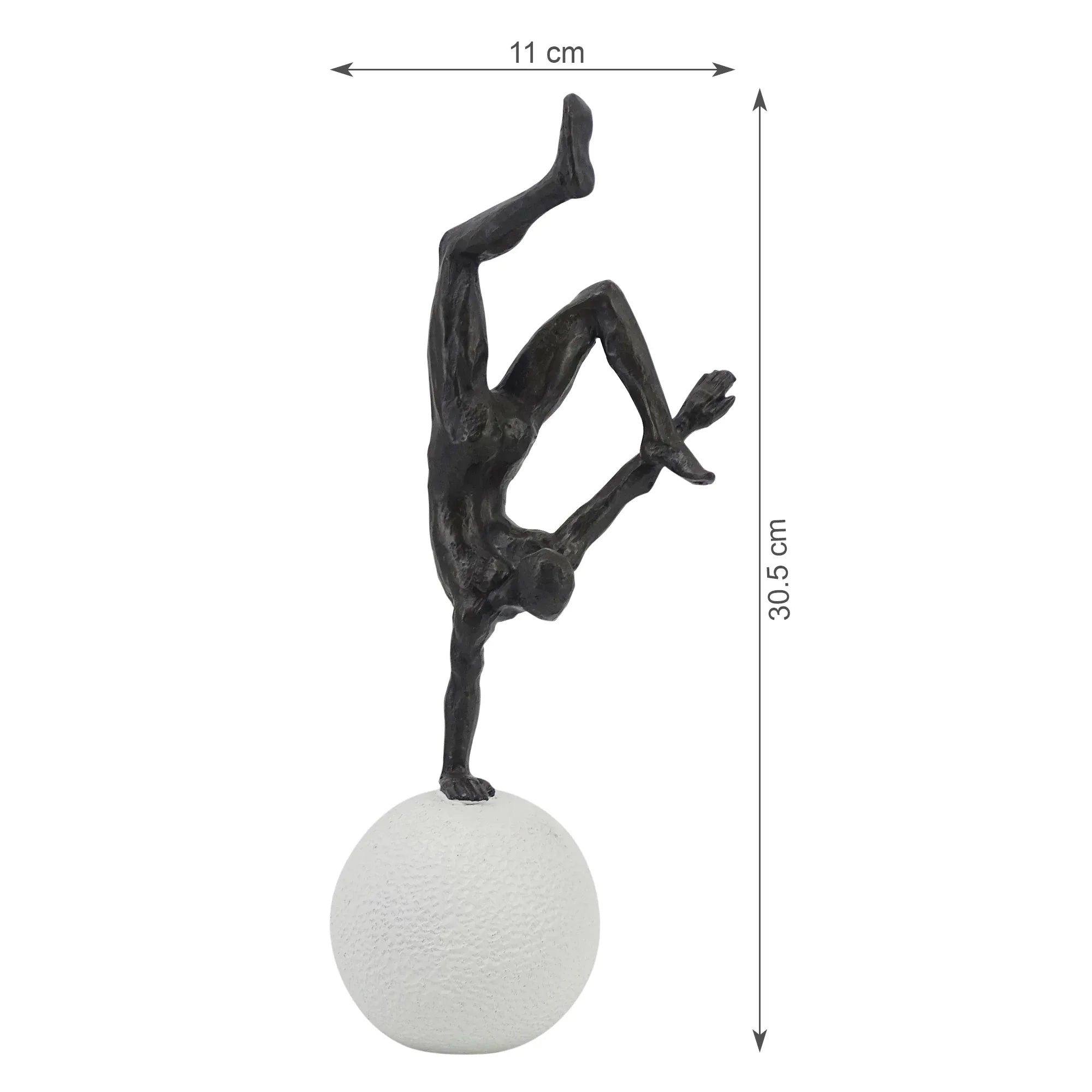 Willow Polyresin Man Balancing On Ball 30Cm in Black And White Colour - HomeTown
