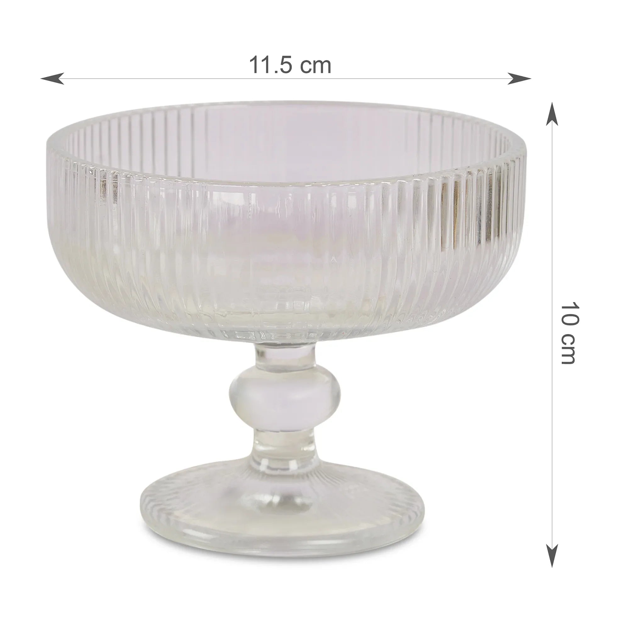 Sapphire Dessert/Ice Cream/Pudding Bowl Set of 6 in Transparent Colour - HomeTown