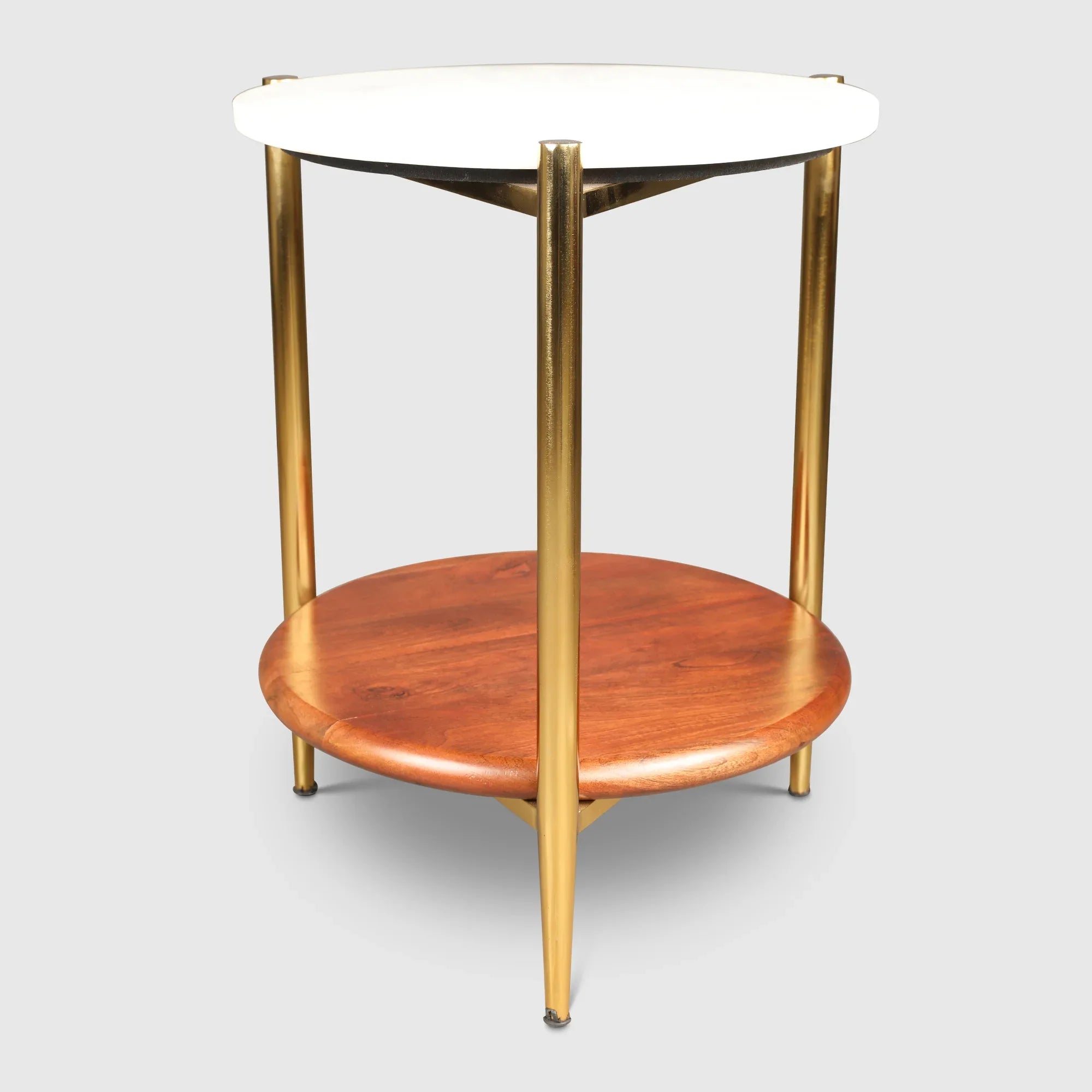 Amira Metal Side Table in Walnut Colour - HomeTown