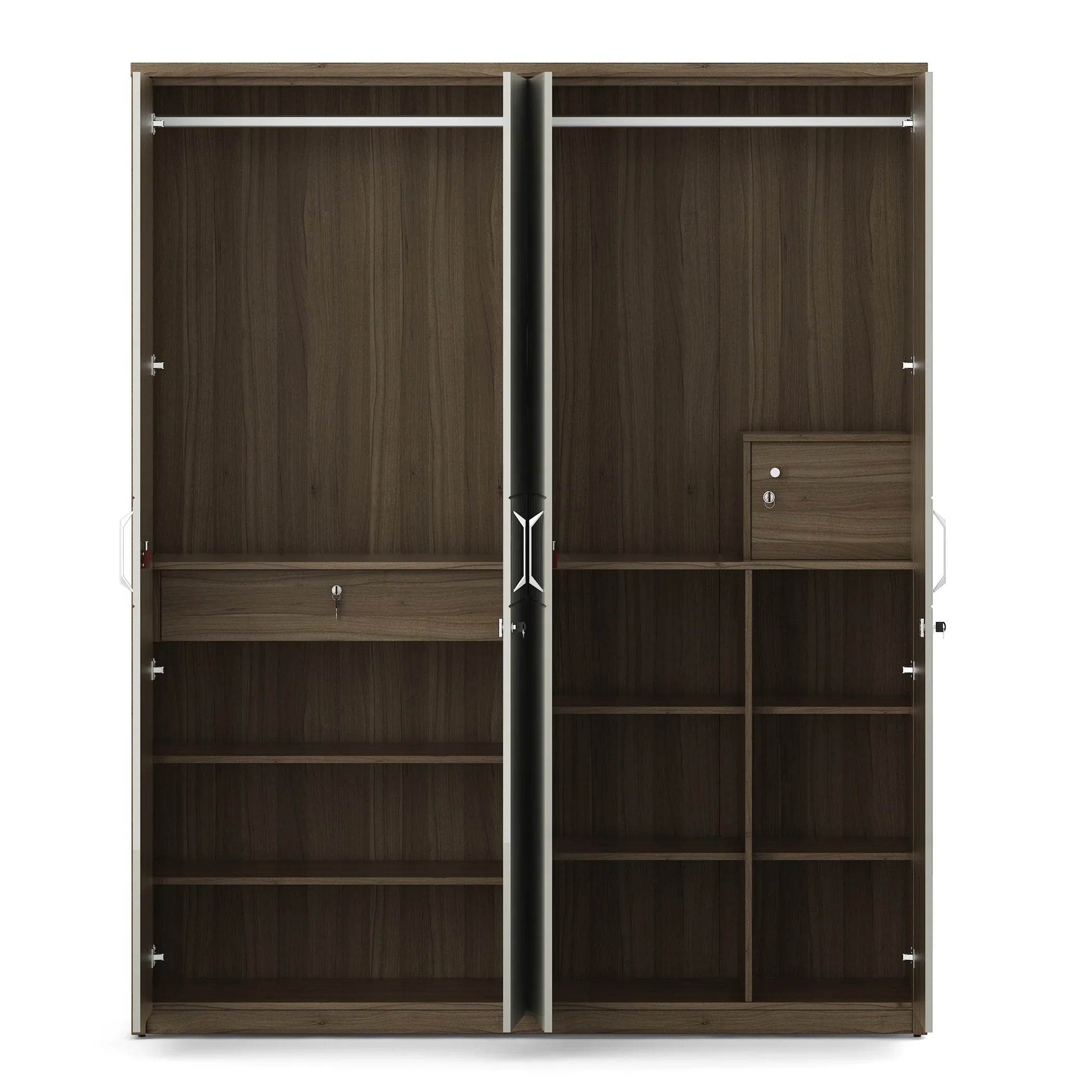 Cascade Four Door Wardrobe in Lyon walnut Colour - HomeTown