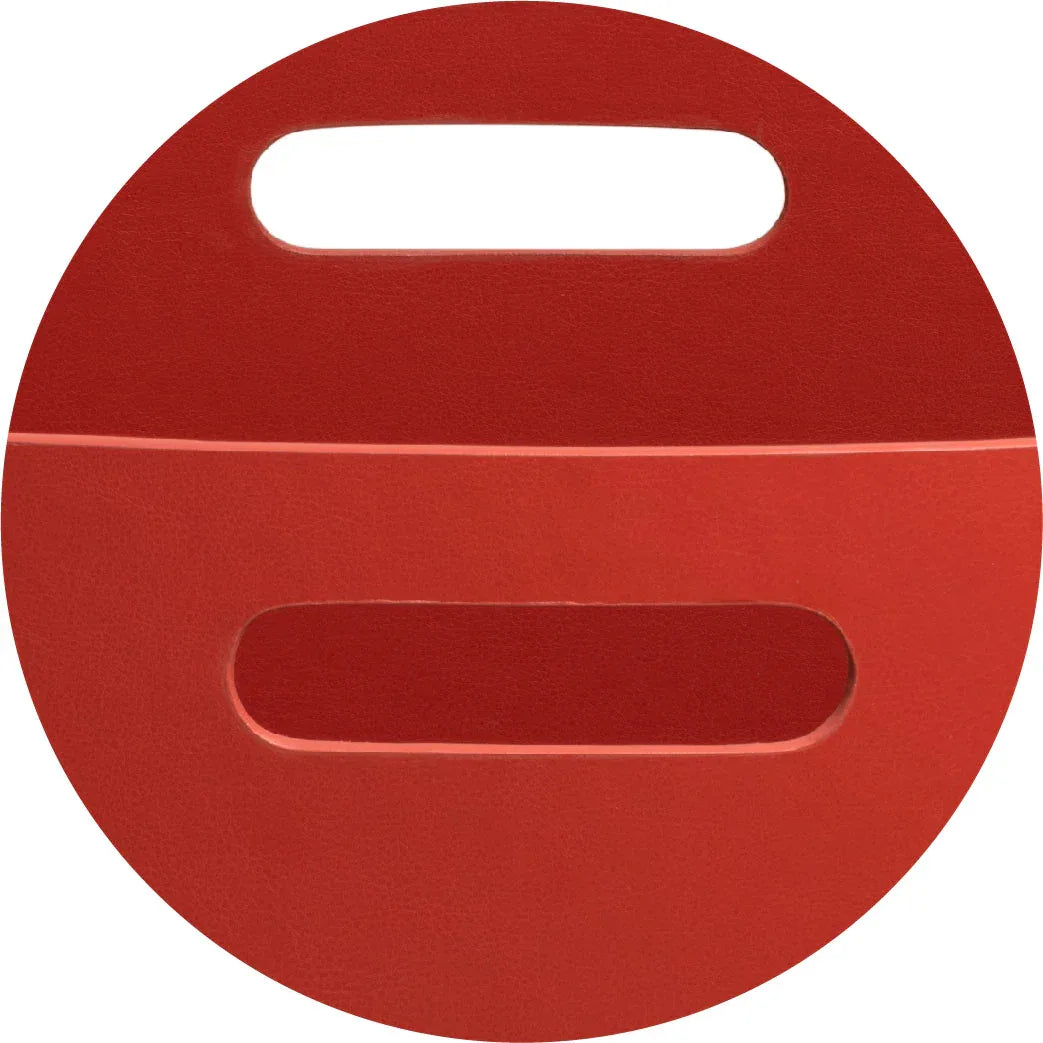 Owlbert MDF + Leatherite Storage Basket in Red & Bisque Colour