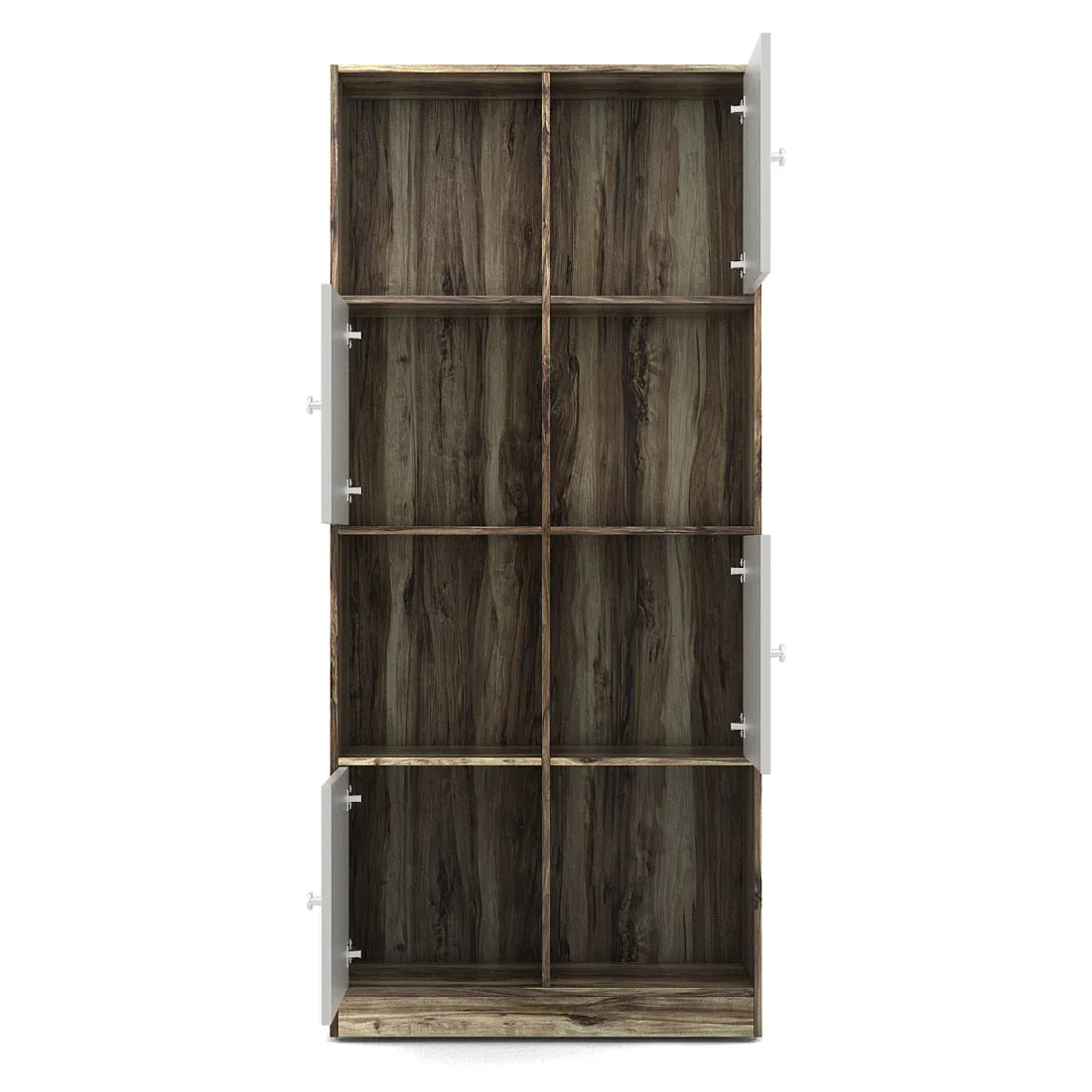 Matrix Book Shelves in Teak + White Colour - HomeTown