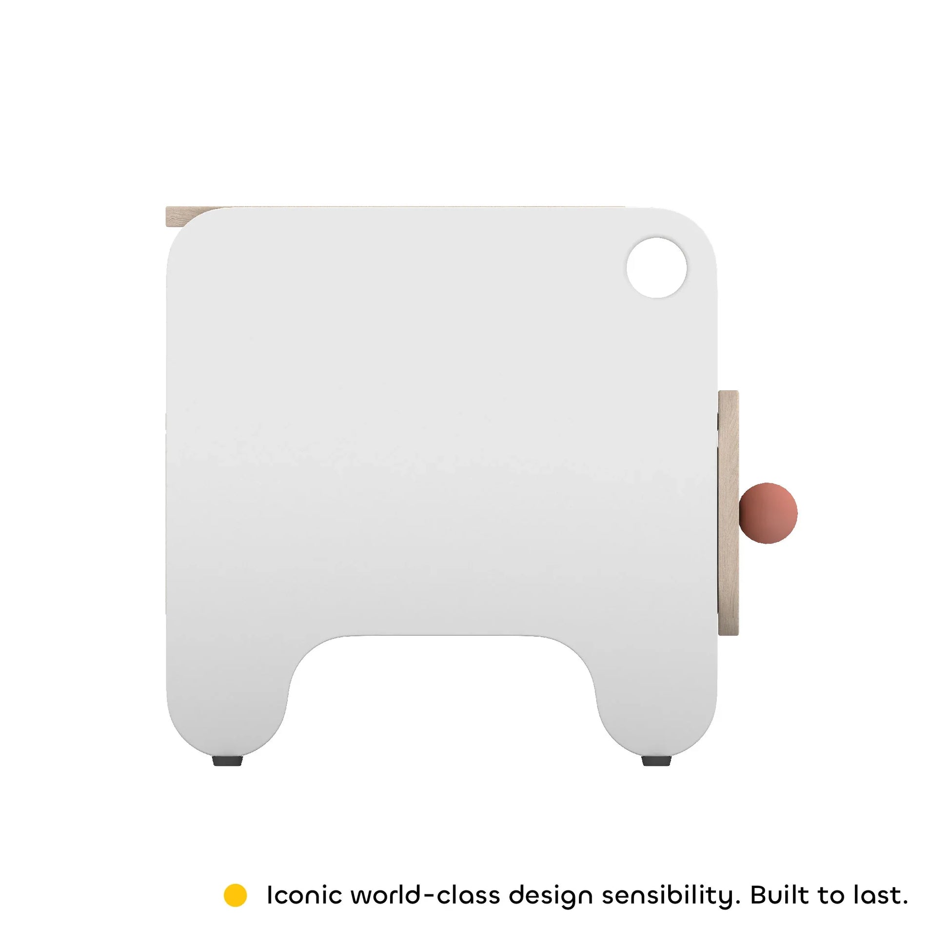 Boop Bed Side Table in Pearly White Colour - HomeTown