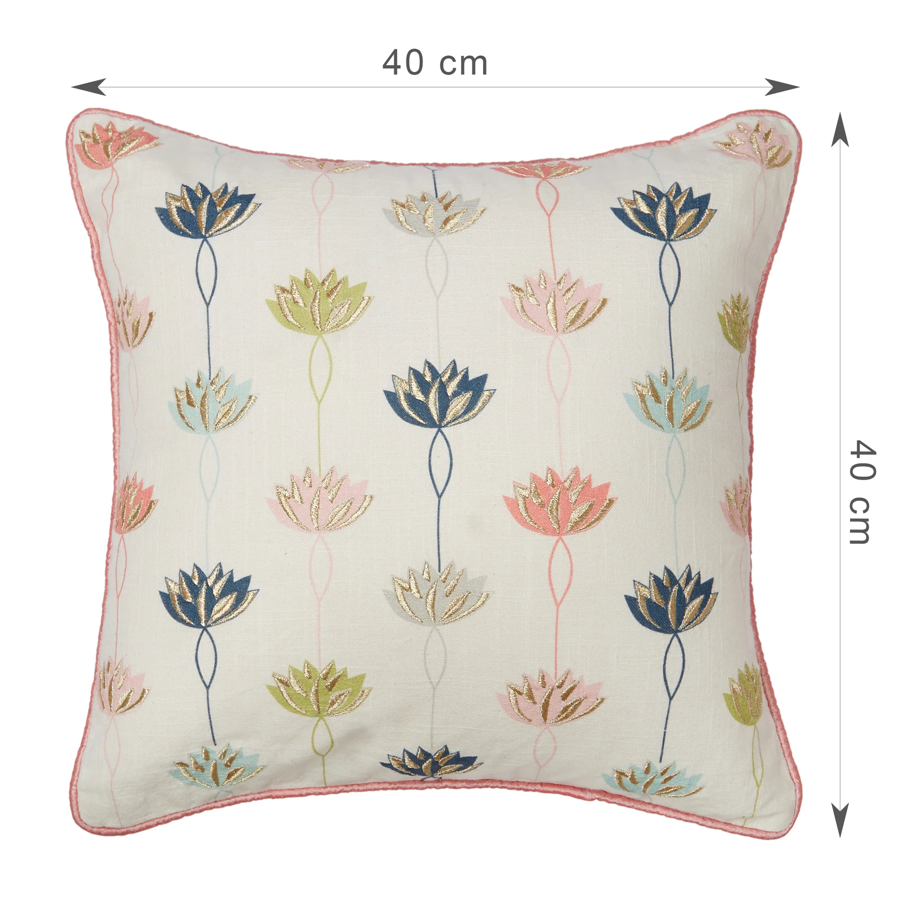 Nelumbra Cotton Cushion Cover 40x40 cm in Multi Colour - HomeTown