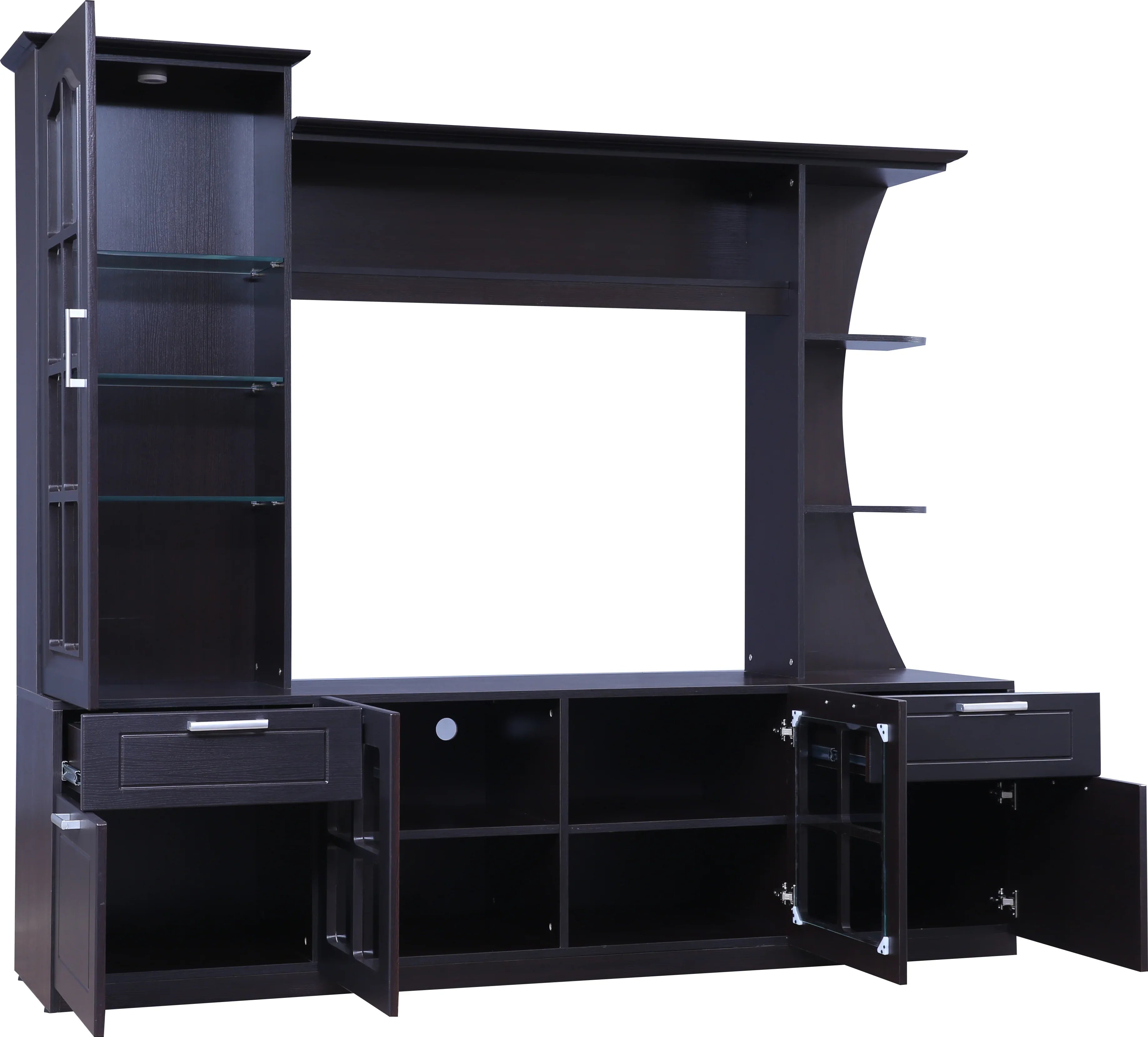 Mandrin Engineered Wood Wall Unit in Wenge Colour - HomeTown