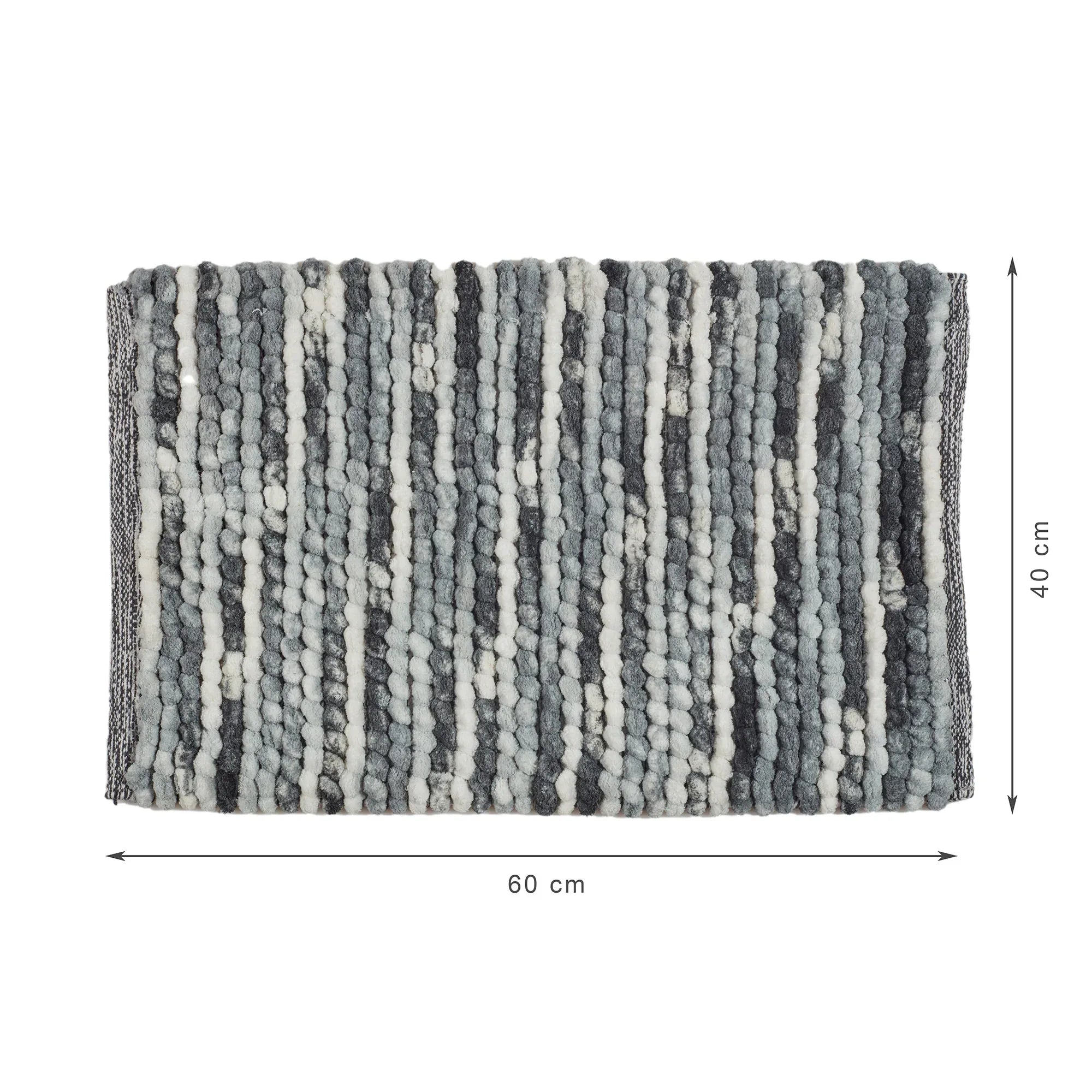 Emilia Micro Chenille Multipurpose Loop Bath Mat 40x60 Cm in Charcoal Colour - HomeTown