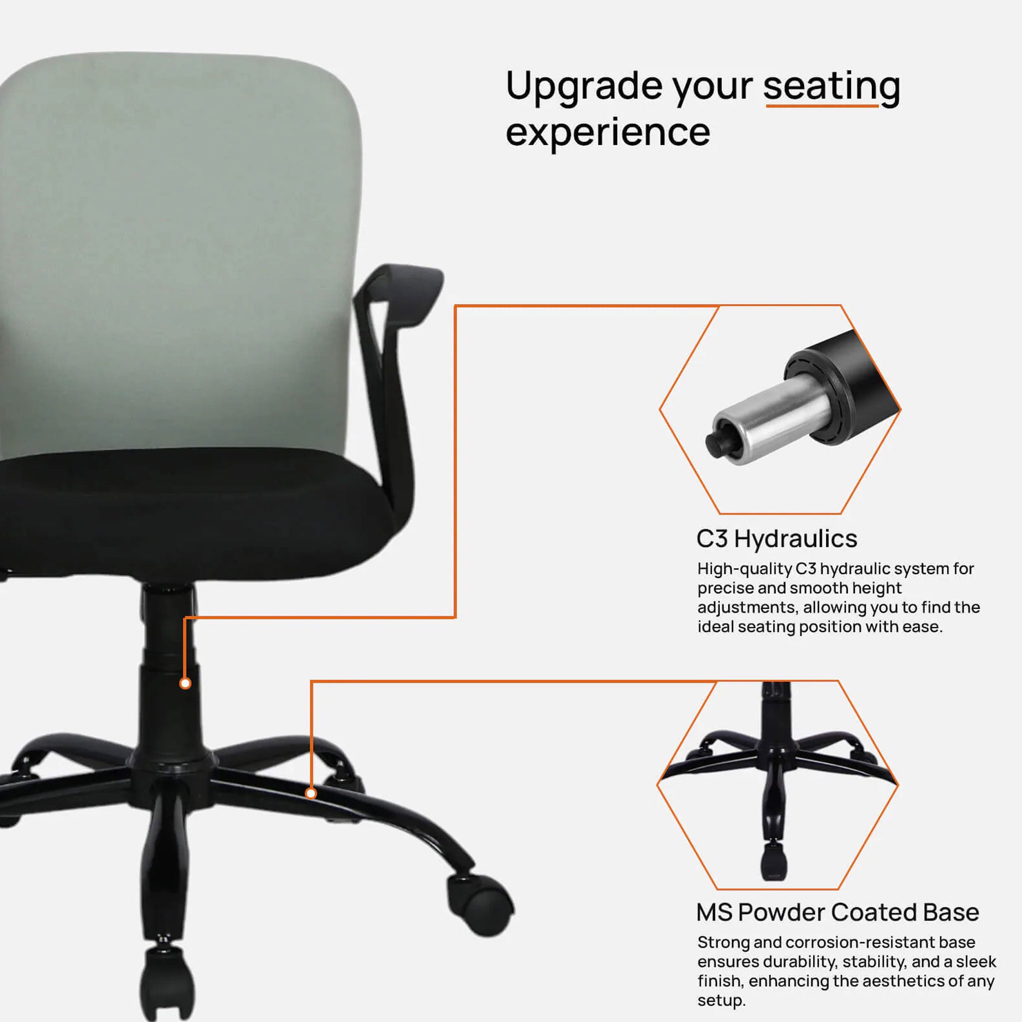 Ergoflex Office Chair Grey & Black